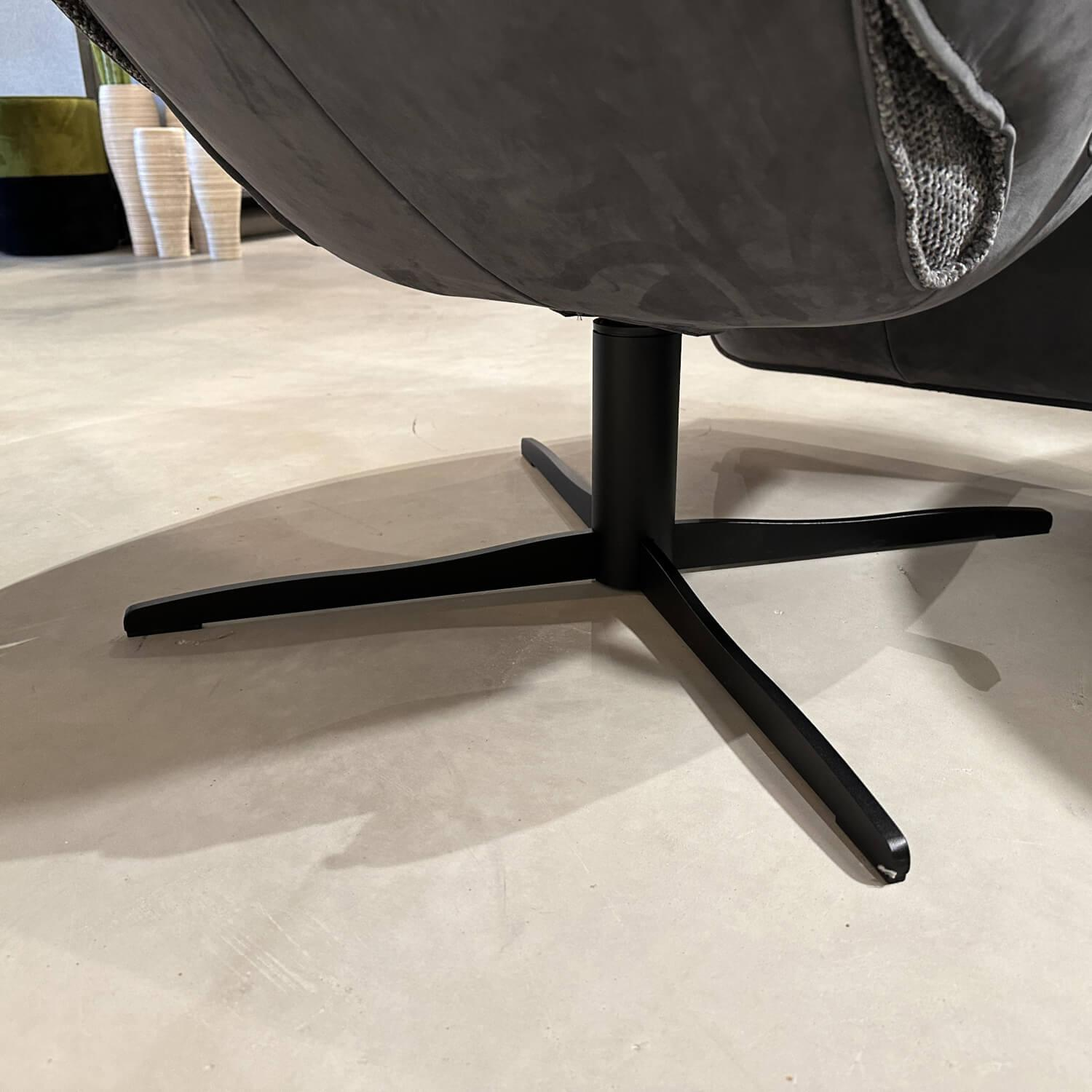 Jori - Relaxsessel Daydreamer JR 7450 Mono Move Medi Stoff Galetti C0016 Grau 4 Sternfuß Gewellt Lackiert Schwarz Mit Hebel - 8