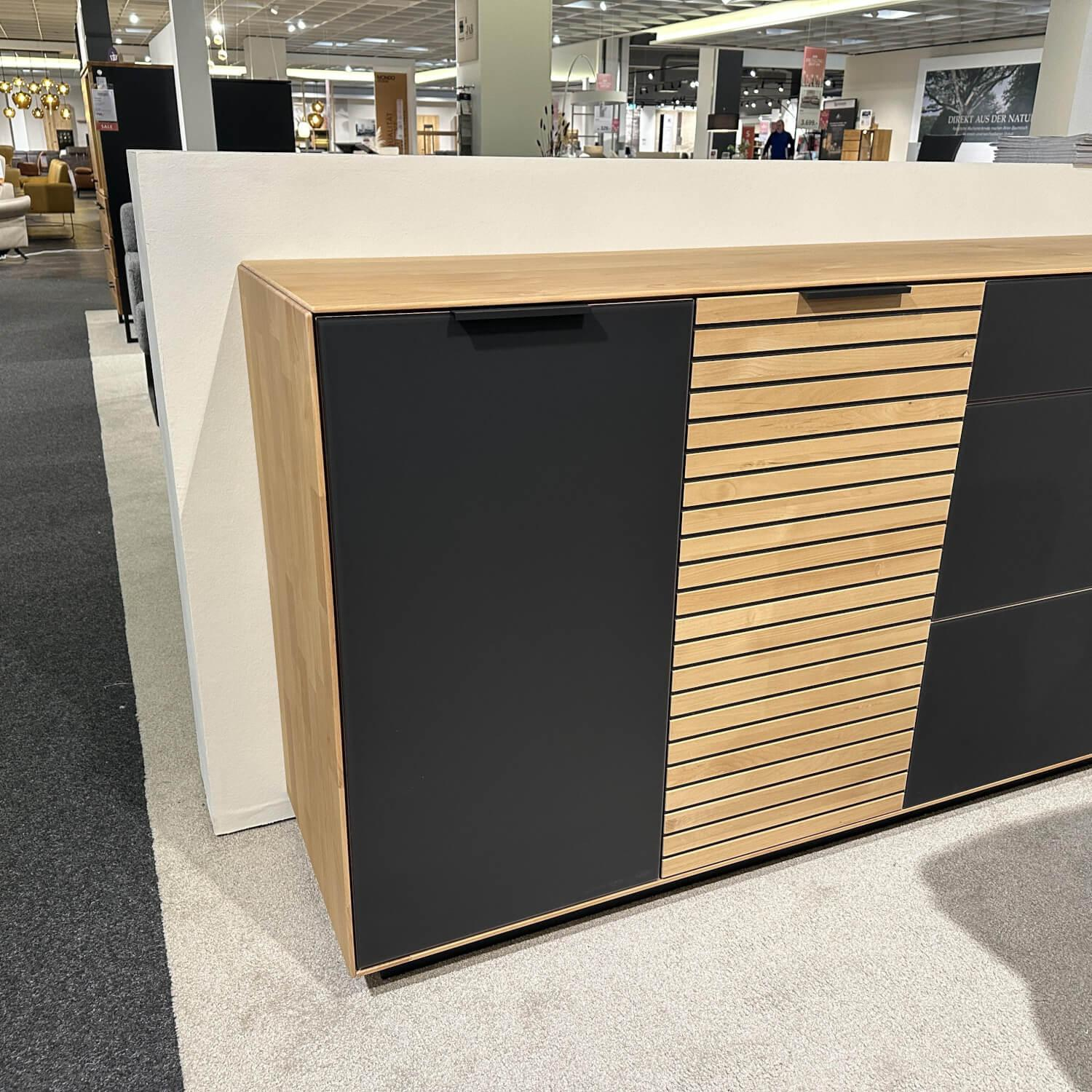 Wöstmann - Sideboard WM 2320 Holz Erle Mattglas Carbon Grau Sockel Carbonfähig - 8