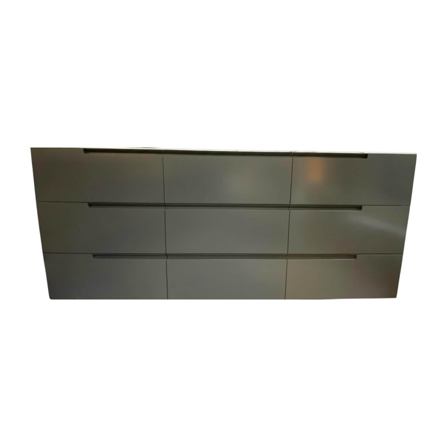 Interlübke - Sideboard Mell Mattlack M21 Anthrazit Abdeckplatte Marmor Arabescato Corchia Weiß Glänzend Mit Schubkästen - 1