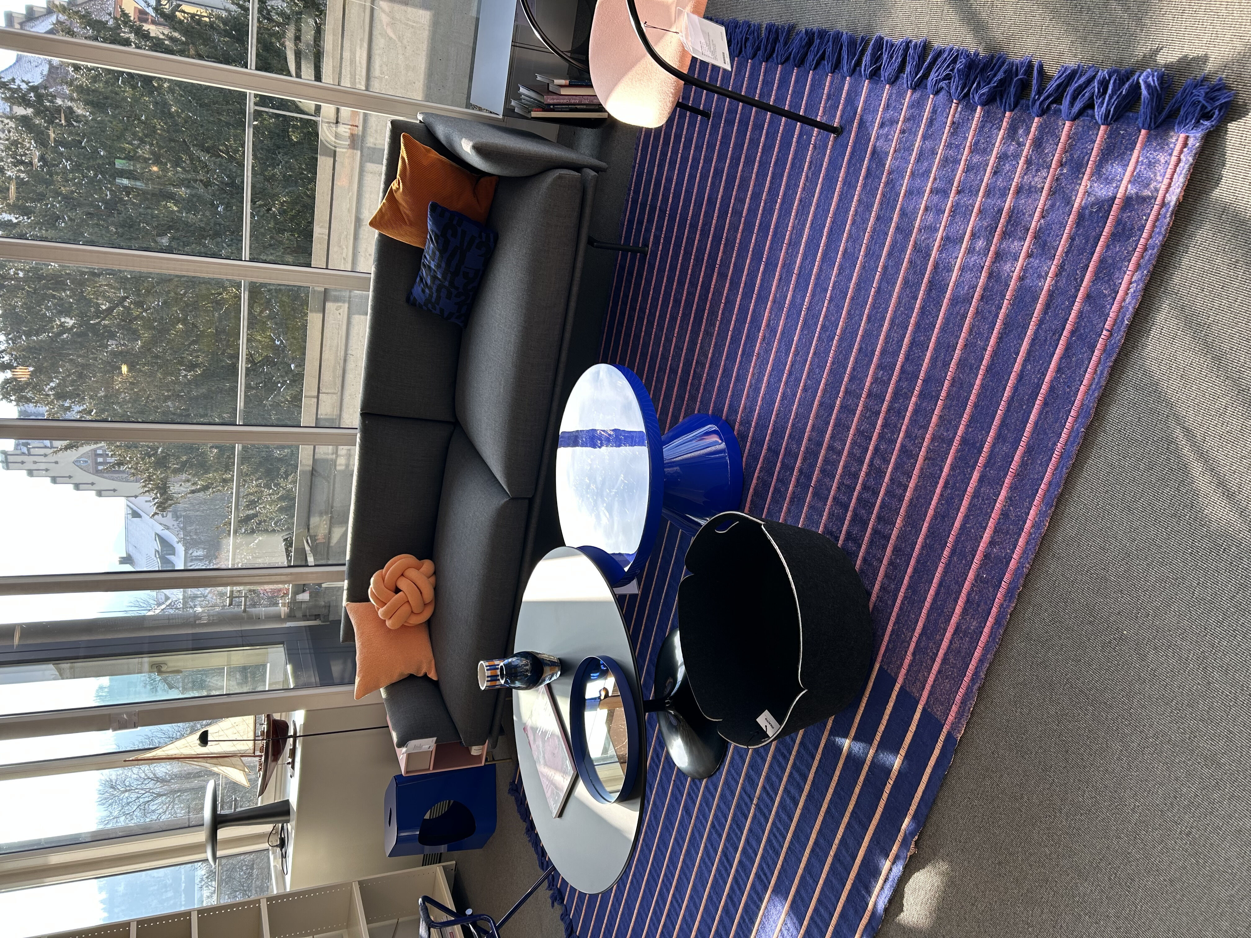 Reuber Henning - Teppich RIB Medium Blue Pink Blau Rosa Neuseelandwolle Und Baumwolle Handgewebt 200x300 - 2