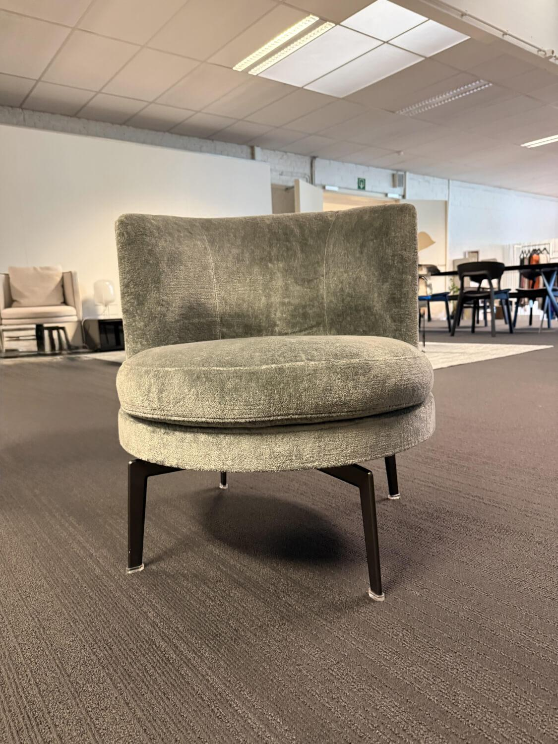 Flexform - Sessel Fauteuil Feel Good Stoff Endo blau Drehbar Inkl. Hocker - 5