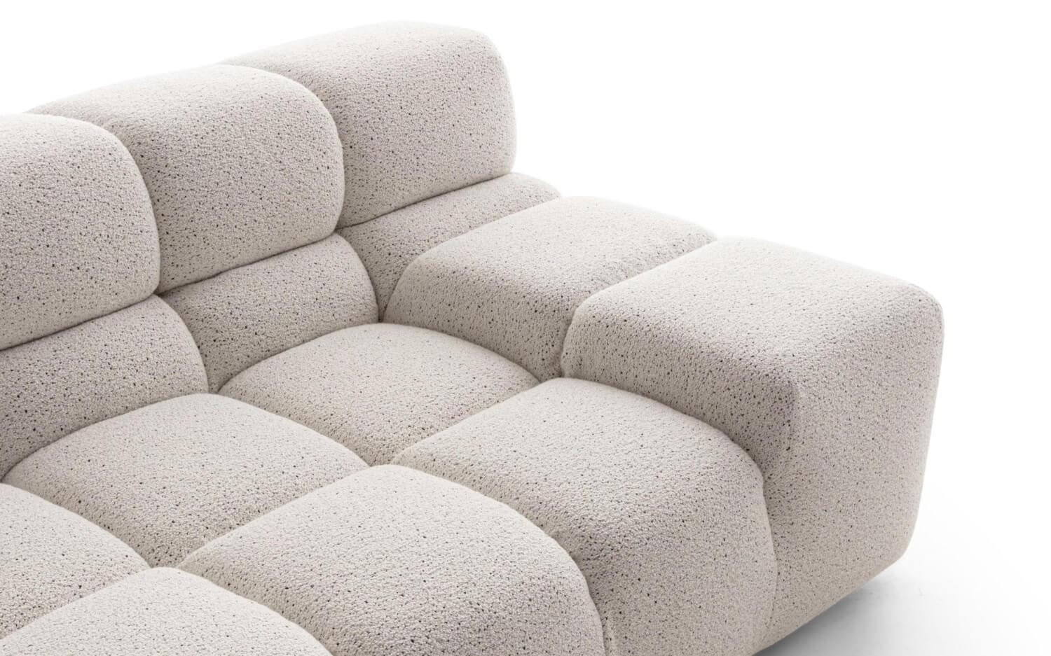 B&B Italia - Sofa Tufty Time Stoff Bouclé Sambuco Weiß Innenrahmen Stahlrohre Füße Schwarz Mit Kissen - 2