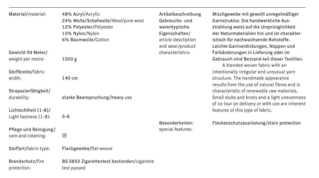 COR - Sofa Elm Stoff 7256 Braun Grau Gestell Massivholz Geölt - 7