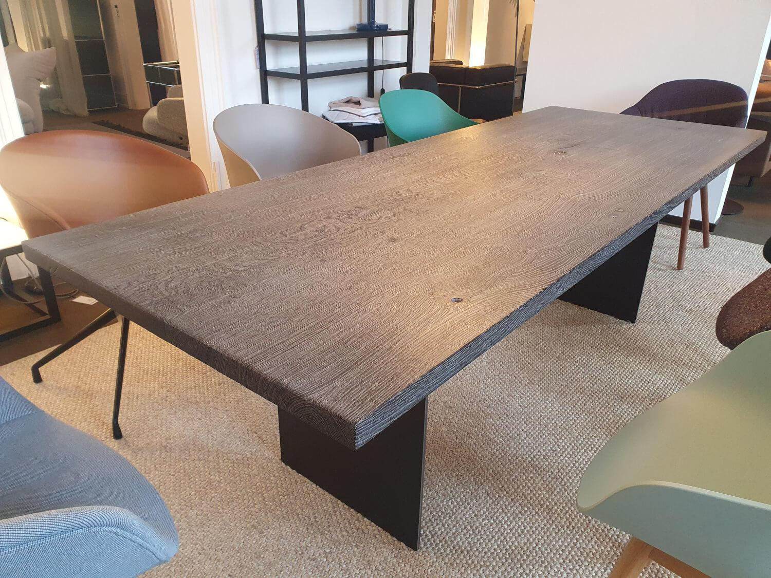 Janua - Esstisch SC41 Platte Eiche Geköhlt Und Gekalkt Gestell Rohstahl Natur Lackiert - 2