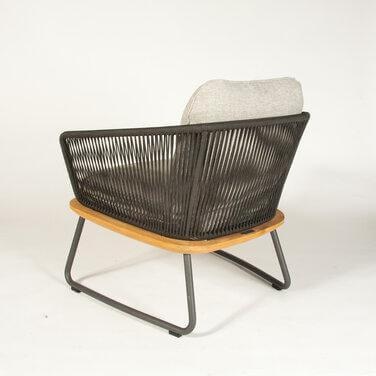 Weishäupl - Loungesessel Denia Outdoor Stoff Ambra Pebble Geflecht Und Gestell Anthrazit - 5