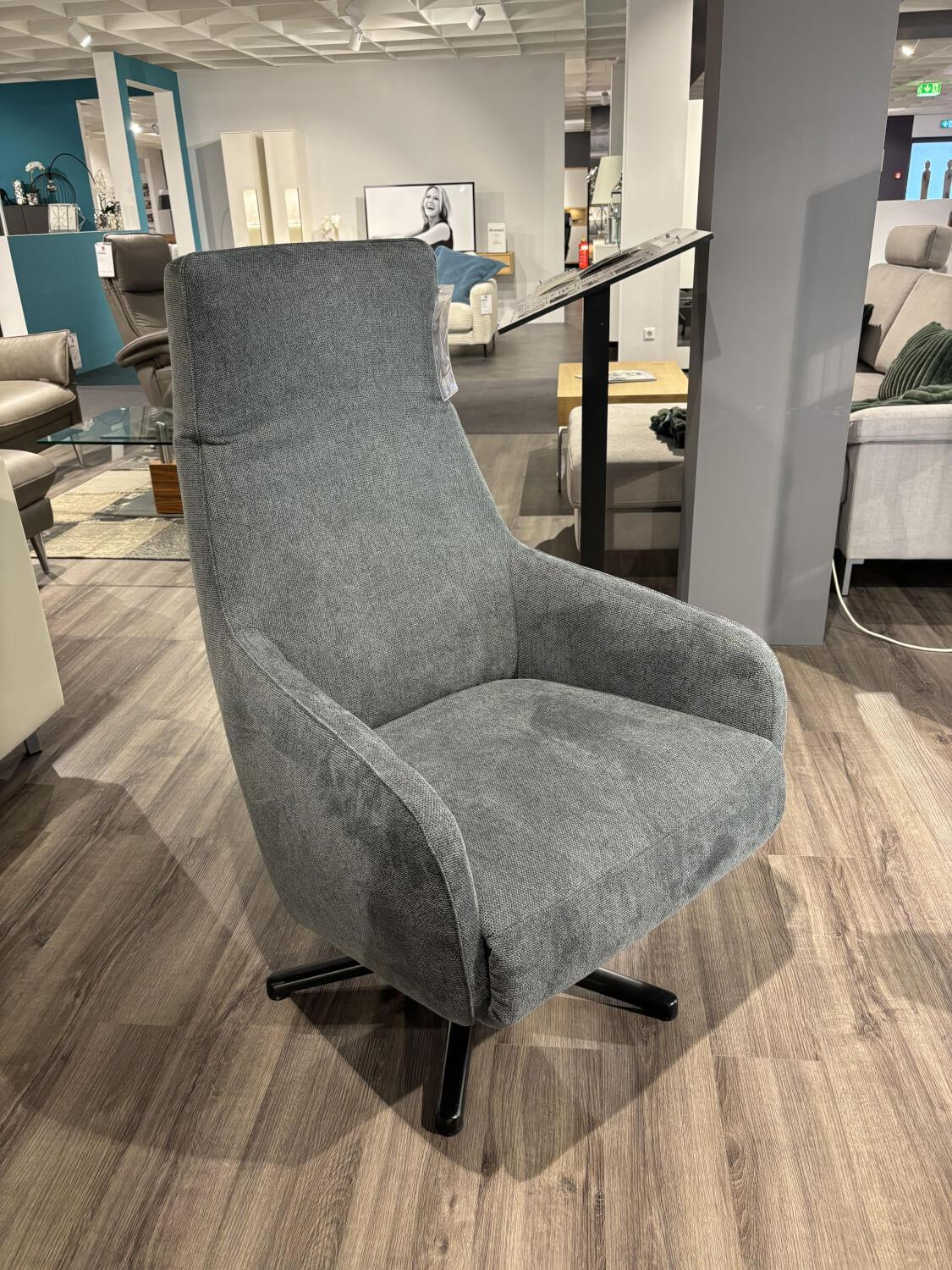 DFM - Sessel Ravi Stoff Clever 65 Grau Füße Schwarz mit 2 motorischer Verstellung - 3