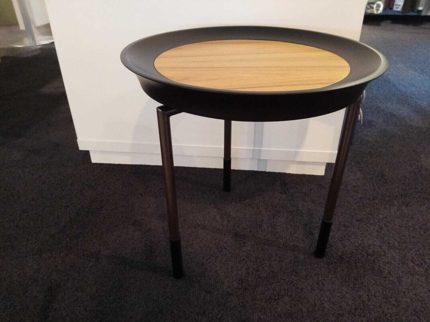 Giorgetti - Beistelltisch Athene Massivholz Eiche Gestell Schwarz Silber - 5
