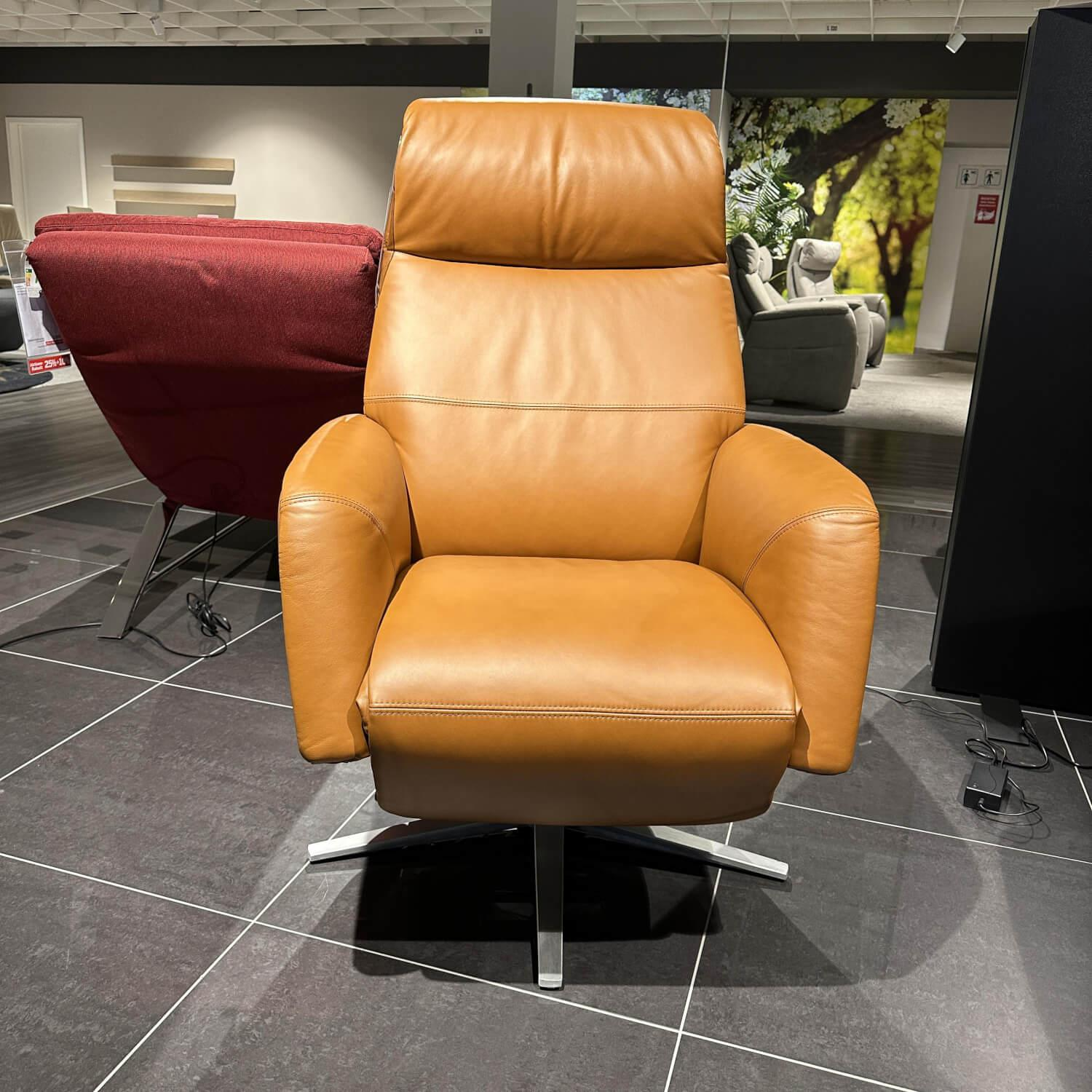 Stressless - Sessel Scott Power In Leder 094 Paloma 40 New Cognac Braun Gestell Sirius Base In Metall 46 Brushed Aluminium - 11