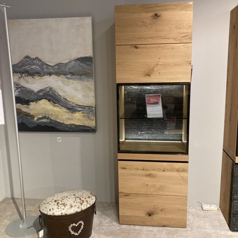Voglauer - Vitrine V-Rock ROV64 Alteiche Rustiko Geölt Mit Beleuchtung - 2