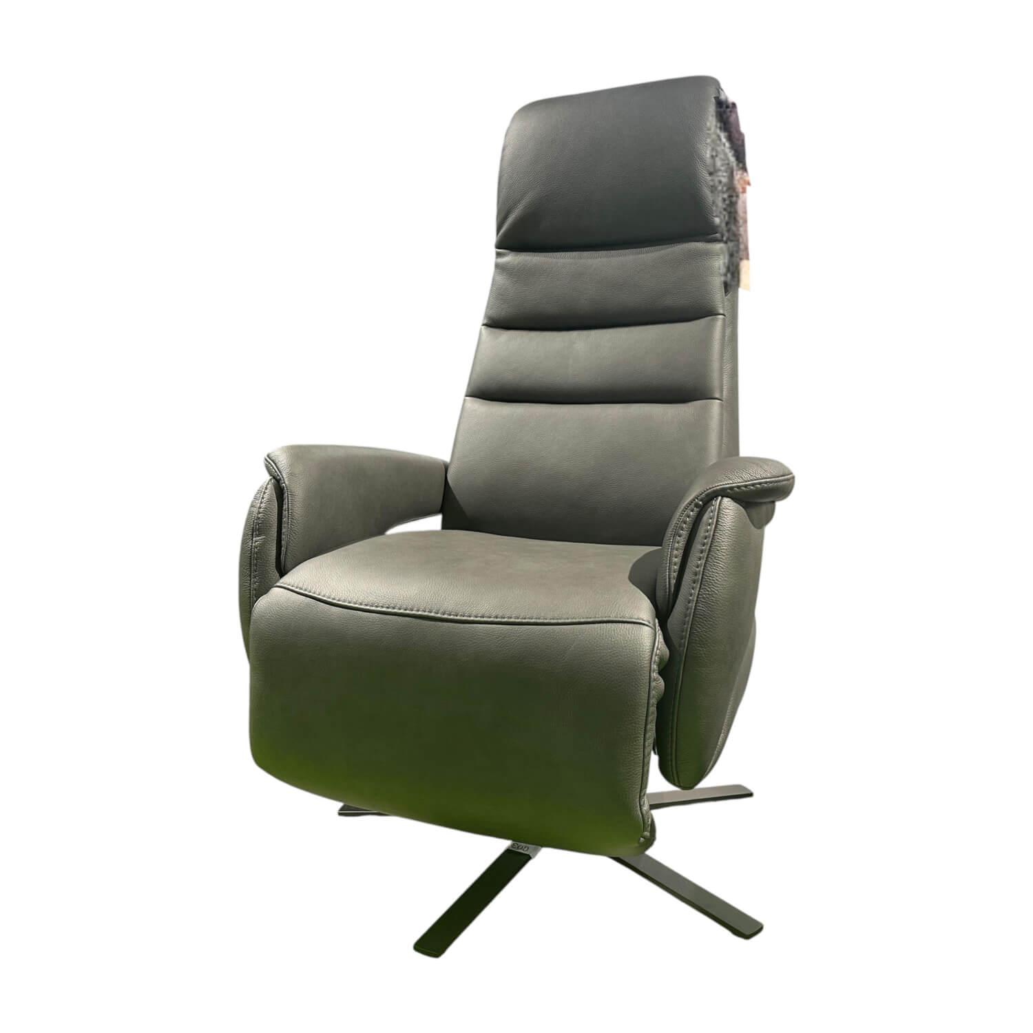 Polsteria - Relaxsessel Relaxa Feeling Leder Reno Graphite Grau Drehfuß Stern Schwarz - 1