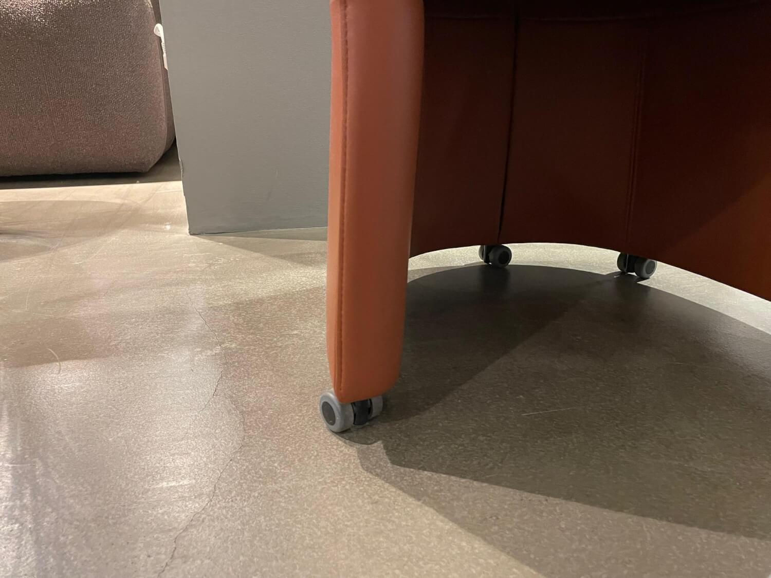 Rolf Benz - Armchair Eni Leather 38 112 Medium Copper Brown With Castors Plastic Black - 6