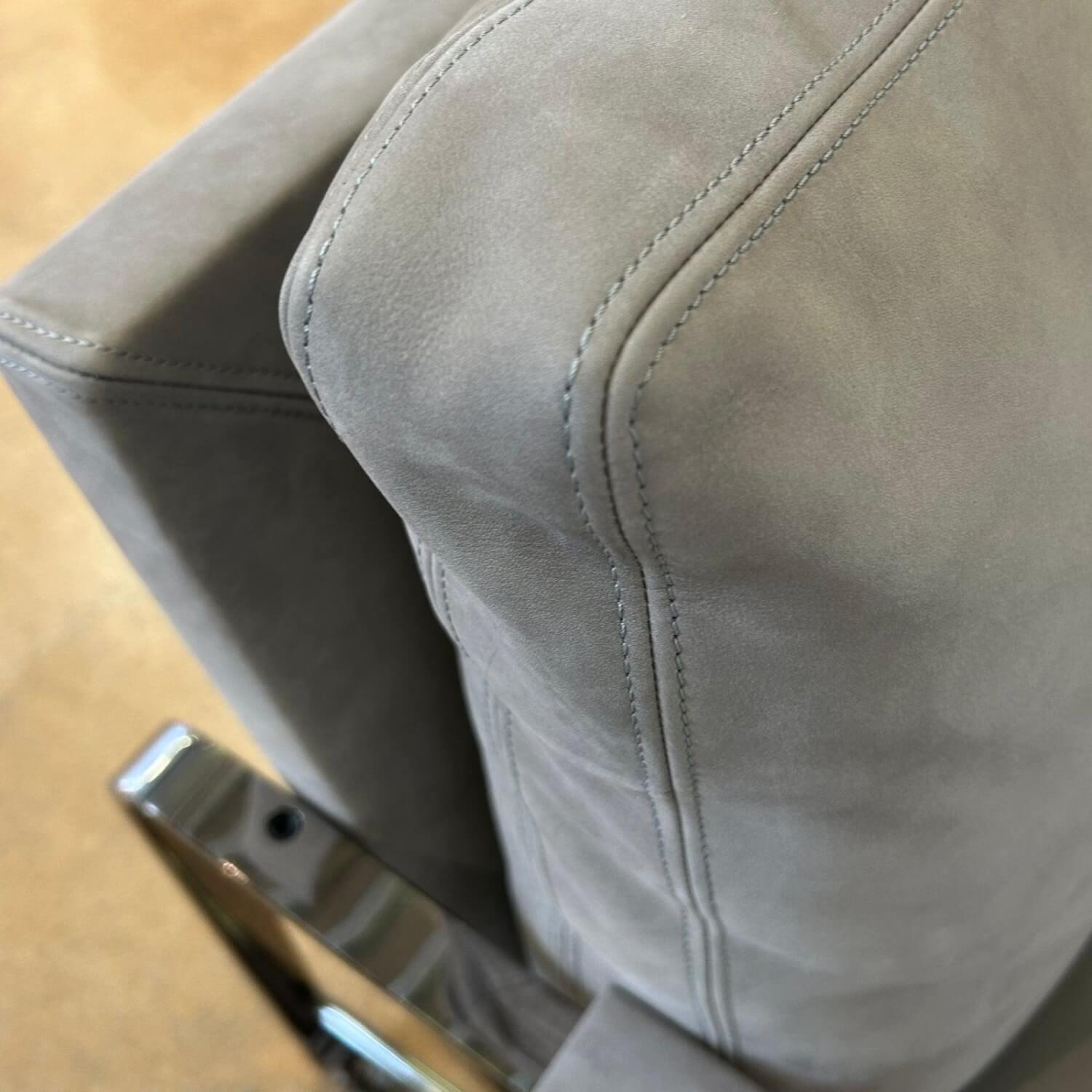 Walter Knoll - Sessel Fabricius 710 10Leder Velvet Chia Grau Gestell Stahl Schwarz Chrom Mit Kunststoffgleitern - 2