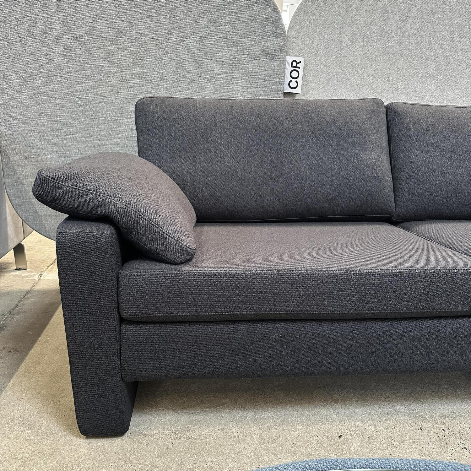 COR - Ecksofa Conseta Stoff 9168 Anthrazit Gestell Anthrazit Mit Stoff Bezogen Mit Kissen Und Kopfstütze - 10