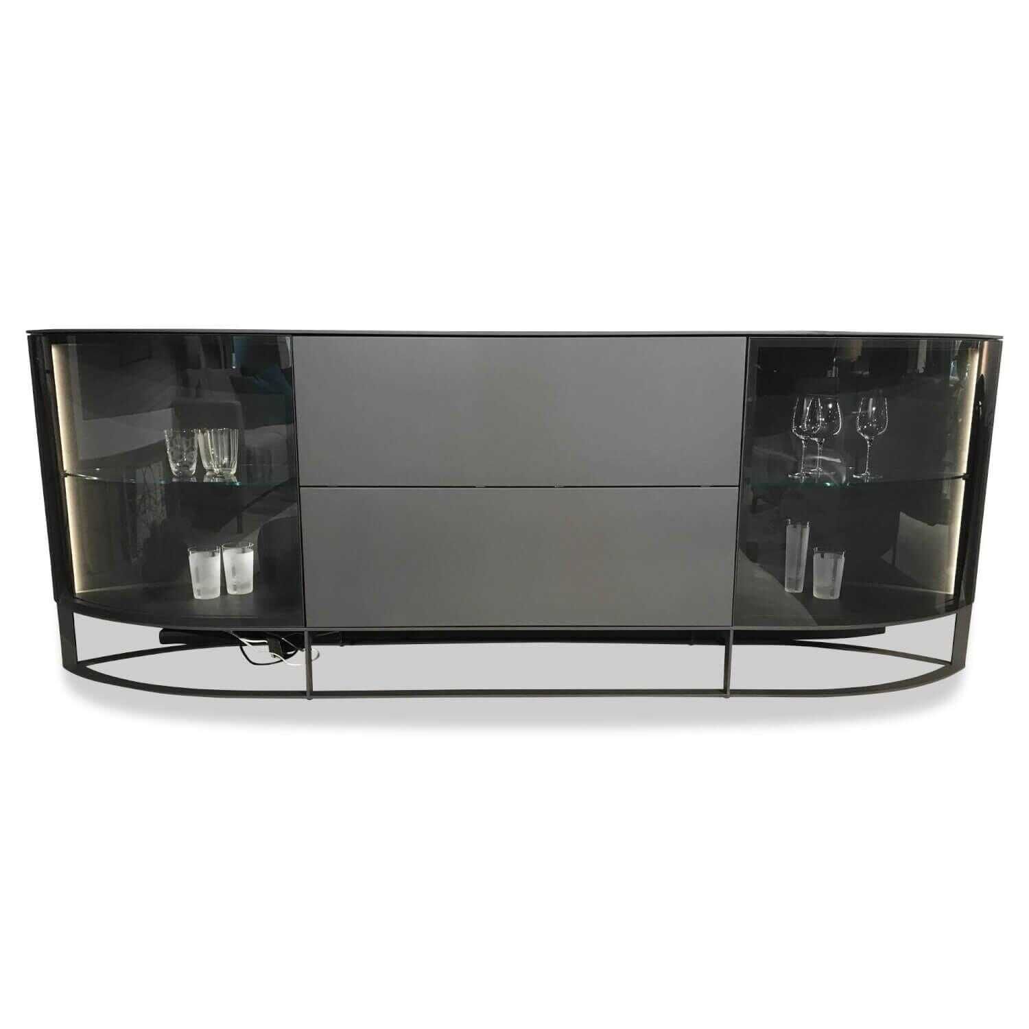 Hülsta - Sideboard Navis Holz Grau mit Beleuchtung - 1