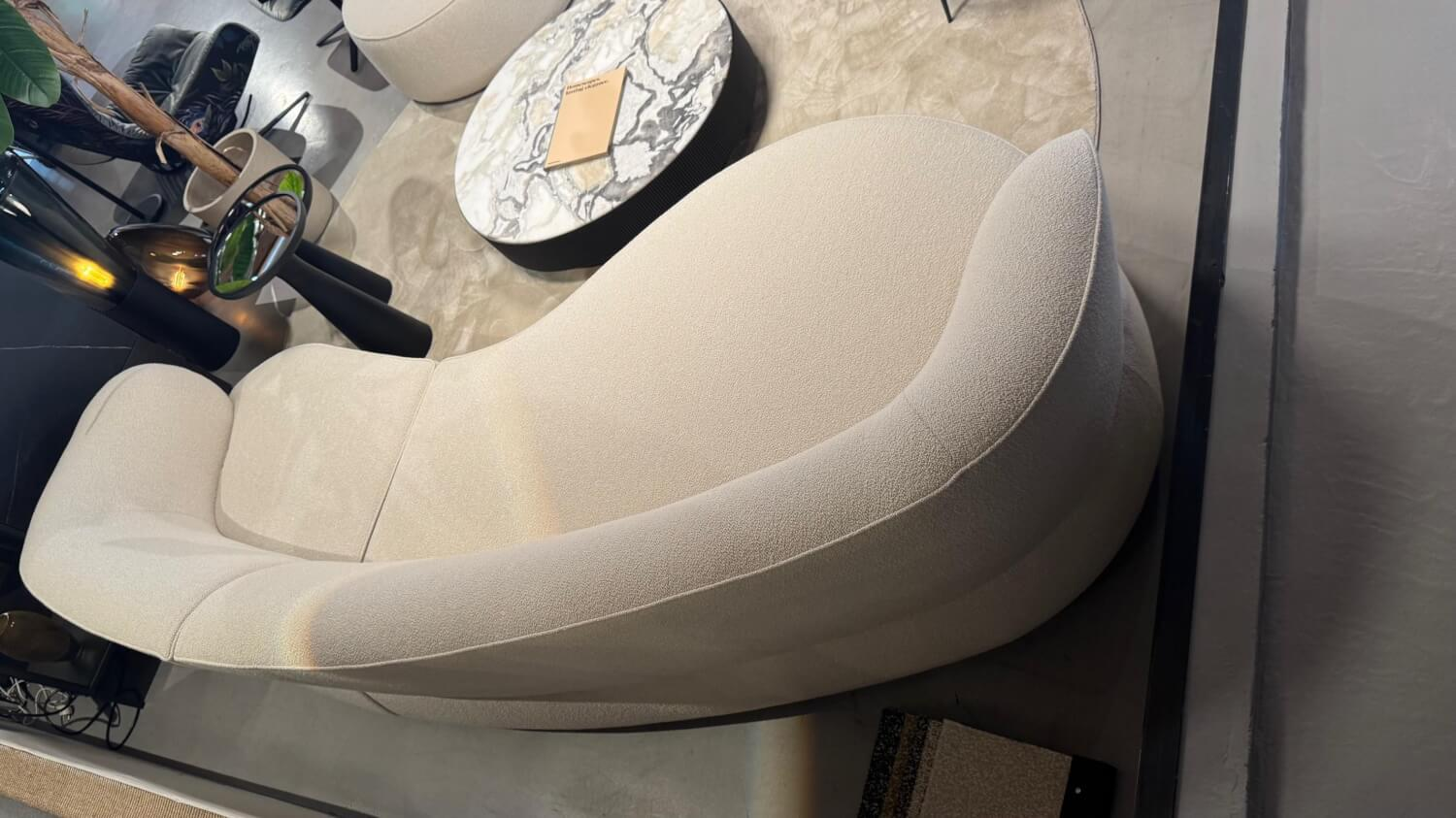 Bielefelder Werkstätten - Sofa Nimbo Stoff BW 1775 676 Queen Weiß Beige Inklusive Hocker Nimbo - 3