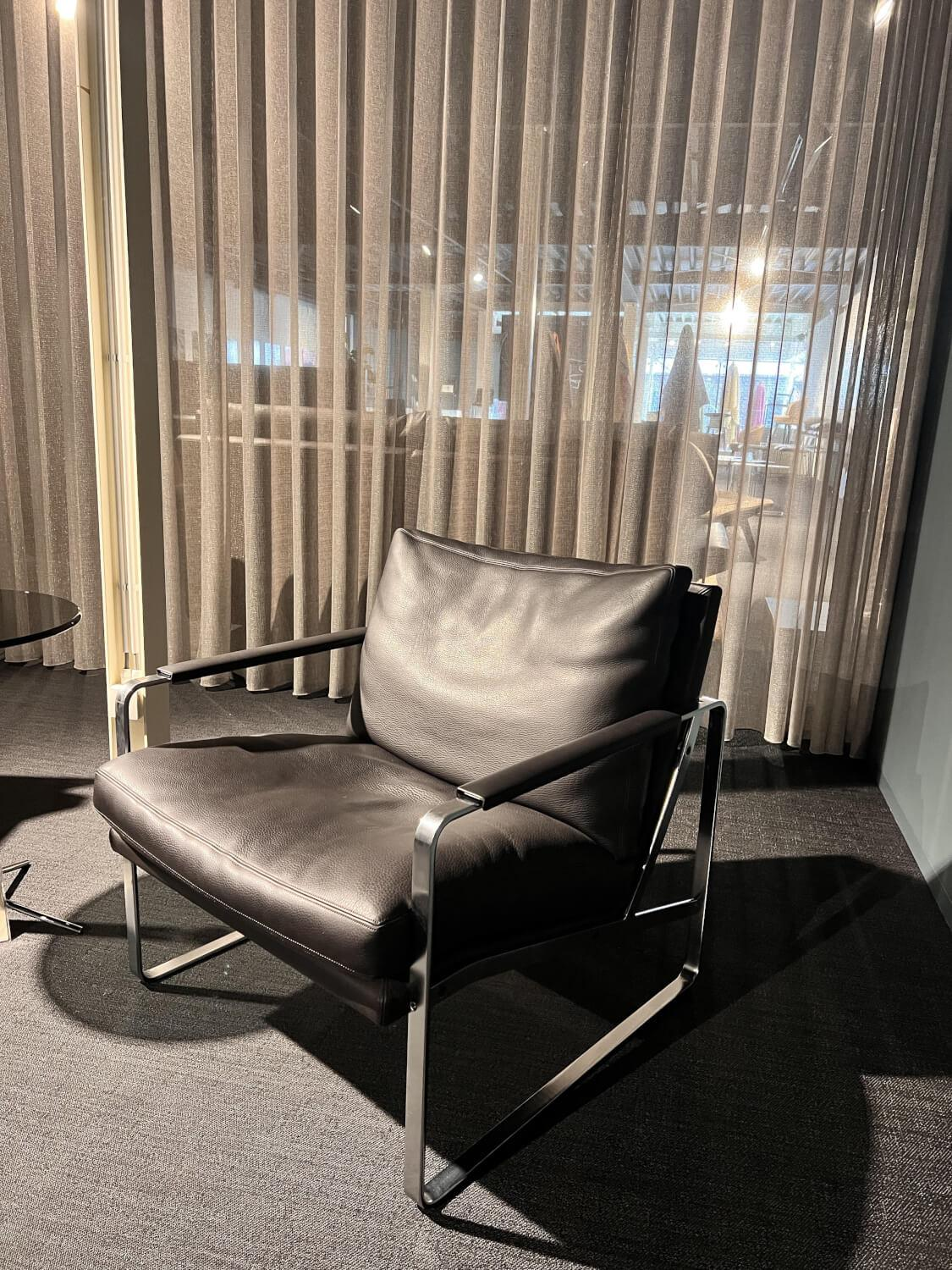 Walter Knoll - Sessel Fabricius 710 10 Leder Softy Tundra Anthrazit Gestell Stahl Chrom - 4