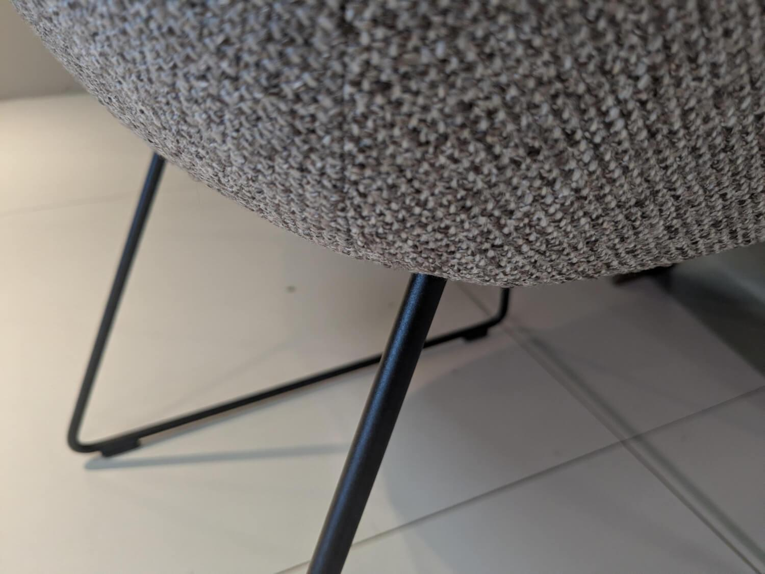 KFF - Tischgruppe Furca 6 Stühlen Faye Stoff 1202 Greige Füße Metall Schwarz - 7