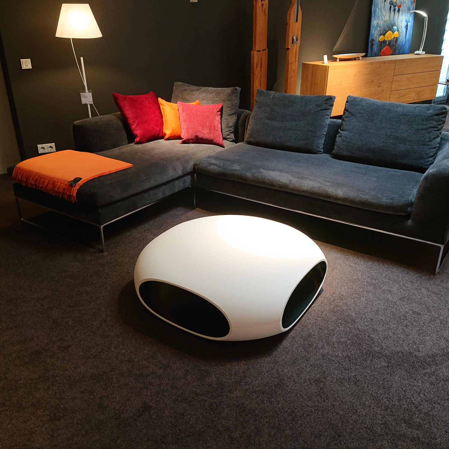 Bonaldo - Couchtisch Pebble Polyethylen Aussen Weiß Innen Grau - 3