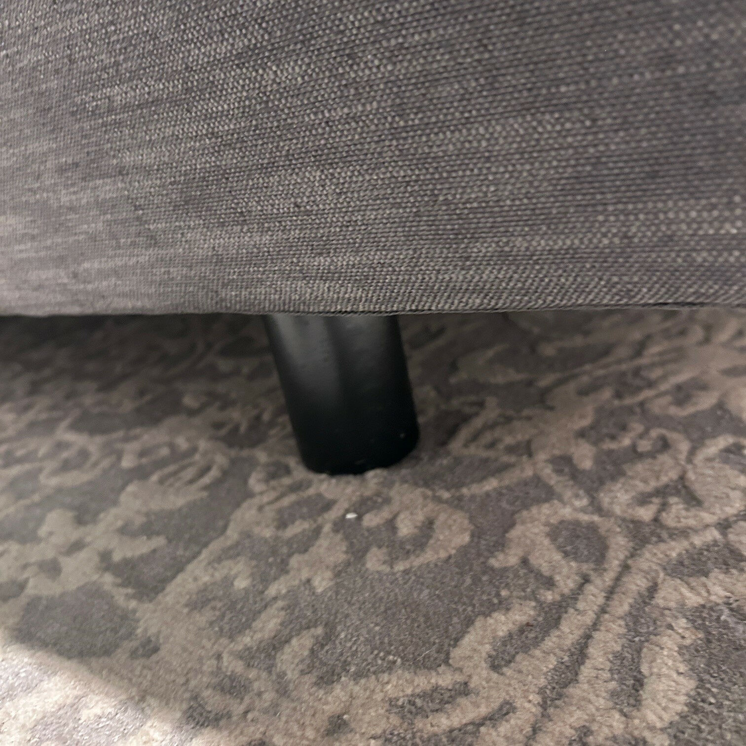 Schramm - Bett Cube Limited Edition Stoff Lino-2230 Grau Fuß Schwarze Blindfüße mit 2 Matratzen - 2