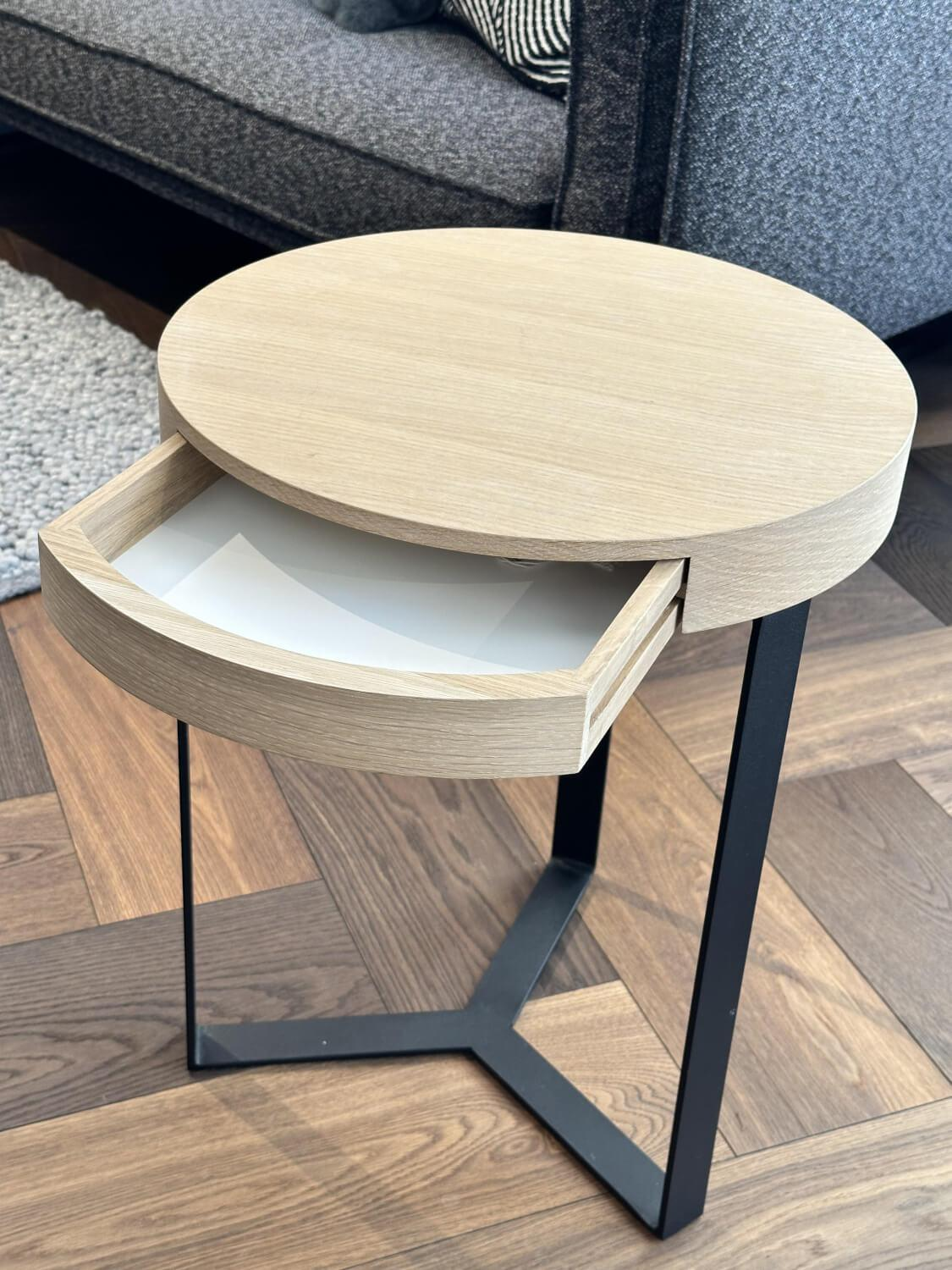 Lambert - Side table Harry Top Limed Oak Black Frame Iron Profile Black Anthracite Welded - 4