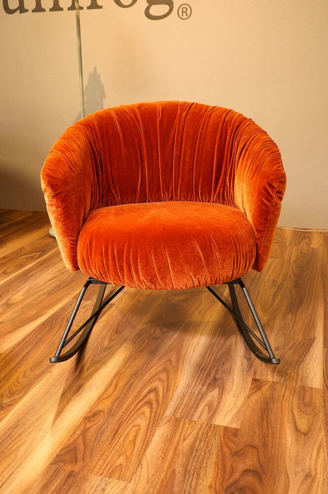 Bullfrog - Schaukelsessel Tonic 2207 Stoff Charmelle Royal Plush Terracotta Rot Braun Fuß Rundstahl Schwarz Matt - 2