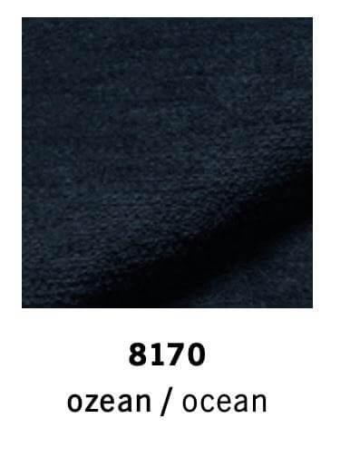 Sofa Moss Stoff 8170 Ozean Blau mit 2 Rückenkissen