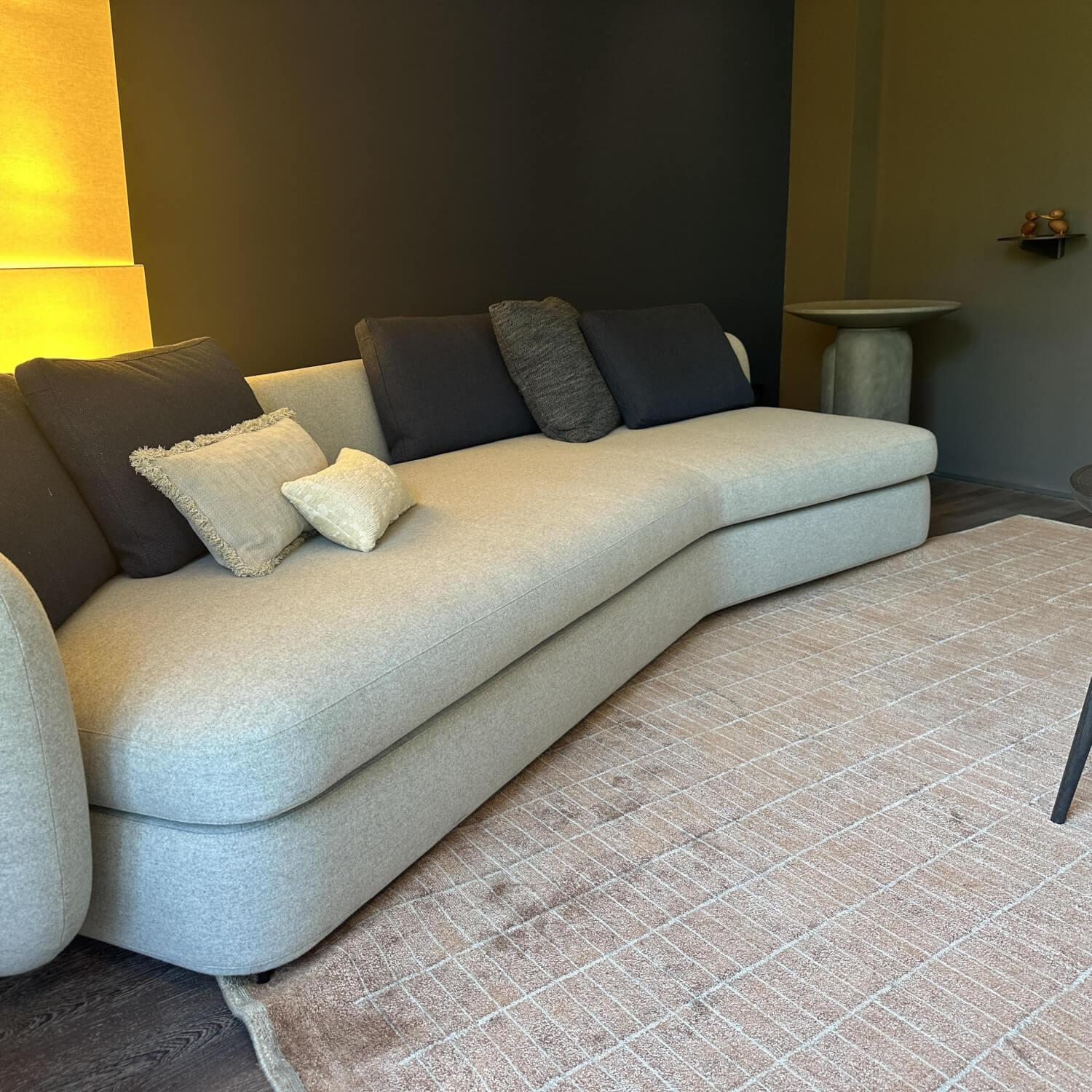 Poliform - Sofa Saint Germain Stoff Loro Piana Tiepolo Light Marengo Grau Füße Schwarz ohne Kissen - 2