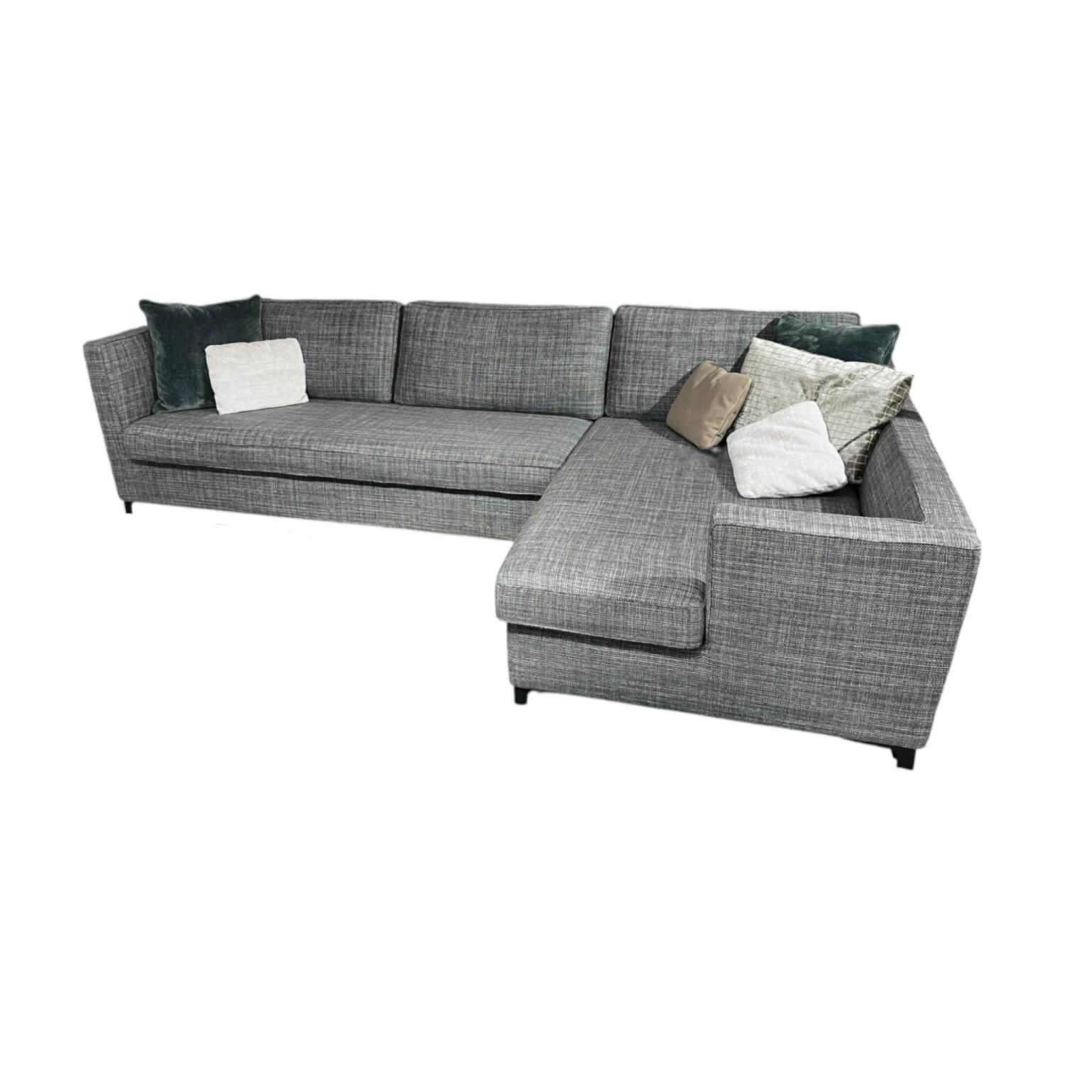 Christine Kröncke - Ecksofa Hailey Stoff Chameleon Salvia 4145 085 Grau Fuß Matt Schwarz Pulverbeschichtet - 1