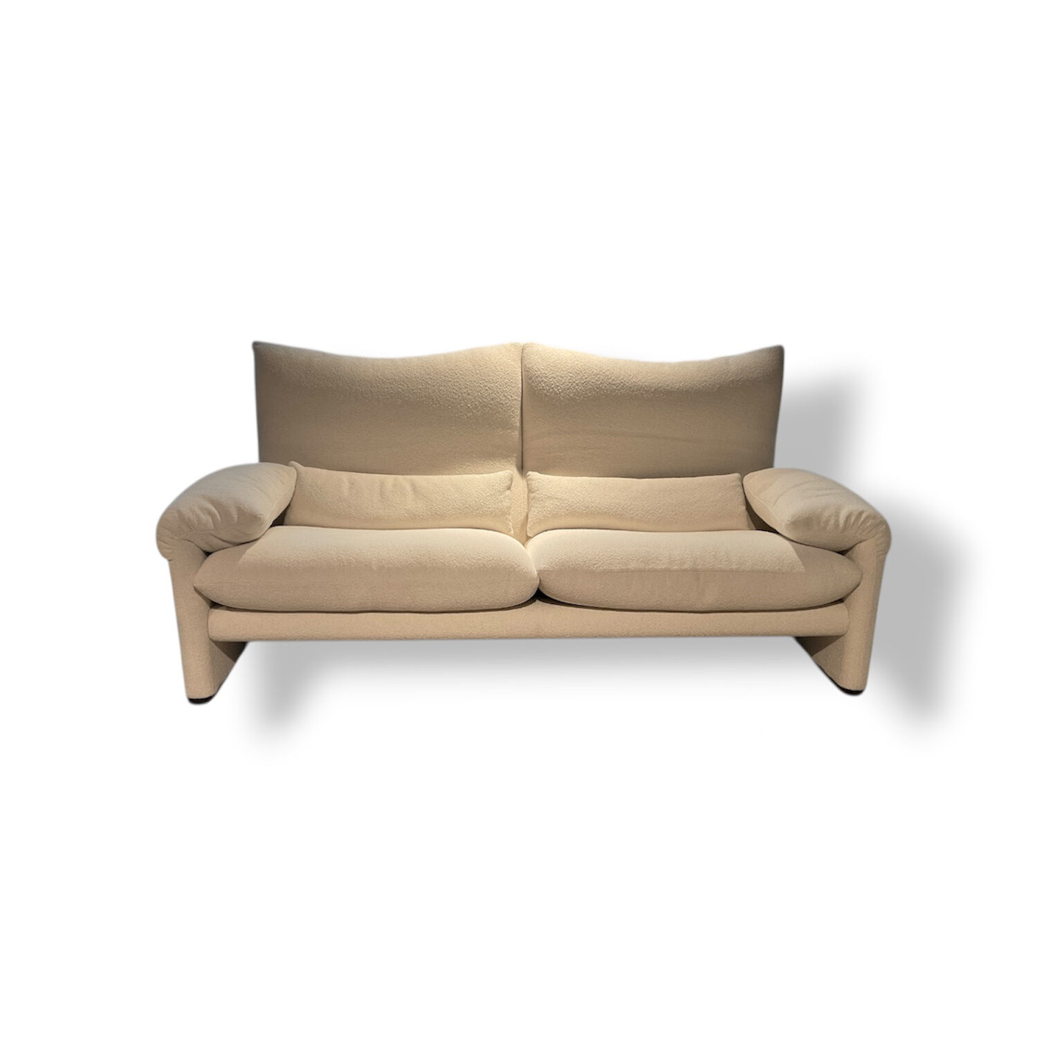 Cassina - Sofa Maralunga Maxi Stoff Look Bianco Weiß Kufe Schwarz - 1