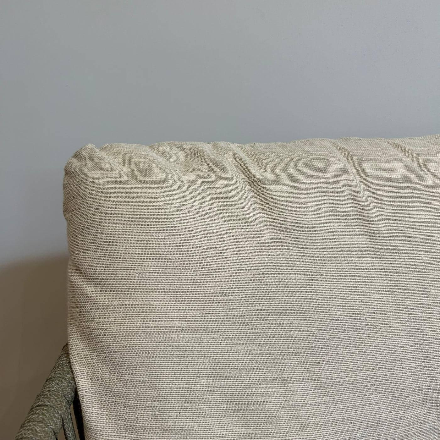 Tribù - Outdoor Sofa Mood Sitzkissen Stoff Natural Beige Gestell Teakholz Rückenlehne Geflecht Moss Grün Grau - 7