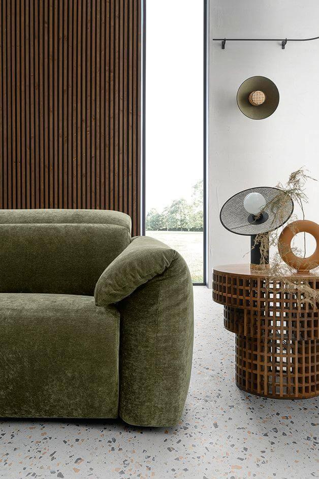 Felis - Sofa Glove Stoff Lusso Loto Verde Muschio 062 Grün Füße Kunststoff Schwarz Mit Elektrischer Verstellung - 4