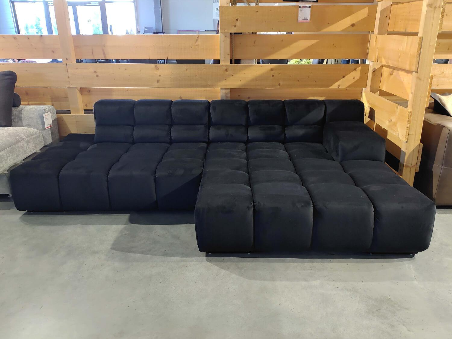 Designwerk - Ecksofa Temple Stoff G056 Jolie Black Füße Metall Schwarz Mit Sitztiefenverstellung - 7