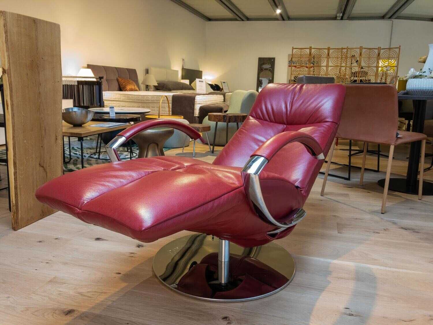 Strässle - Relaxsessel Mago Leder Soft Dunkelrot 70610 mit Akku 2 Motorisch - 4