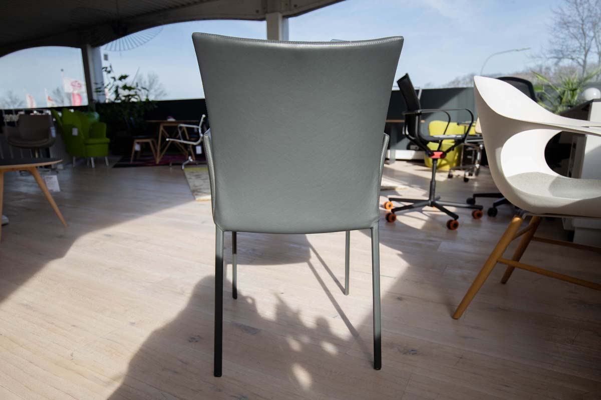 Draenert - Stuhl Nobile Soft Bezug Leder I R 919 Dunkelgrau  - 4