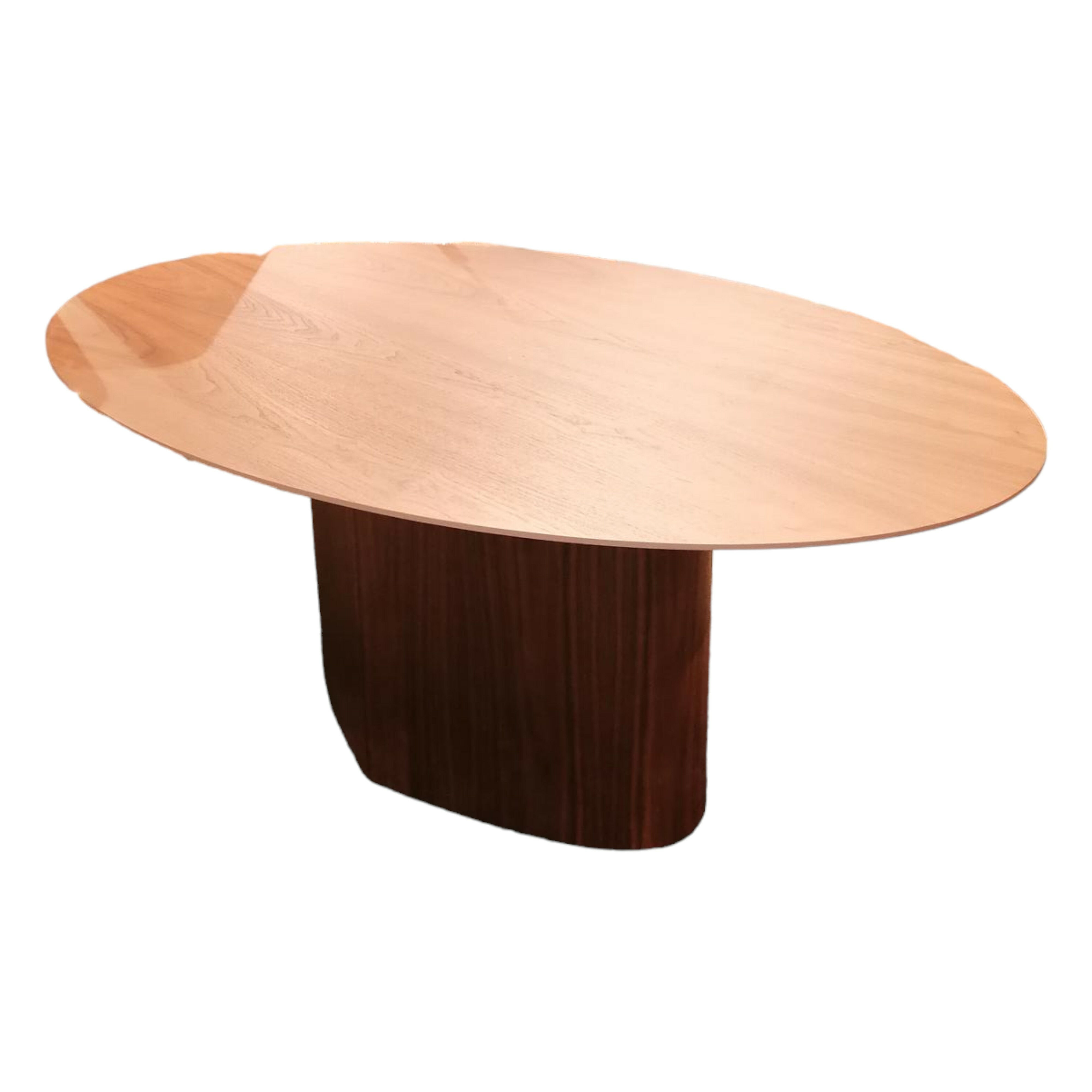 Esstisch Monoplauto Standard Platte Oval Holz Canaletto Walnuss Runder Tischfuß
