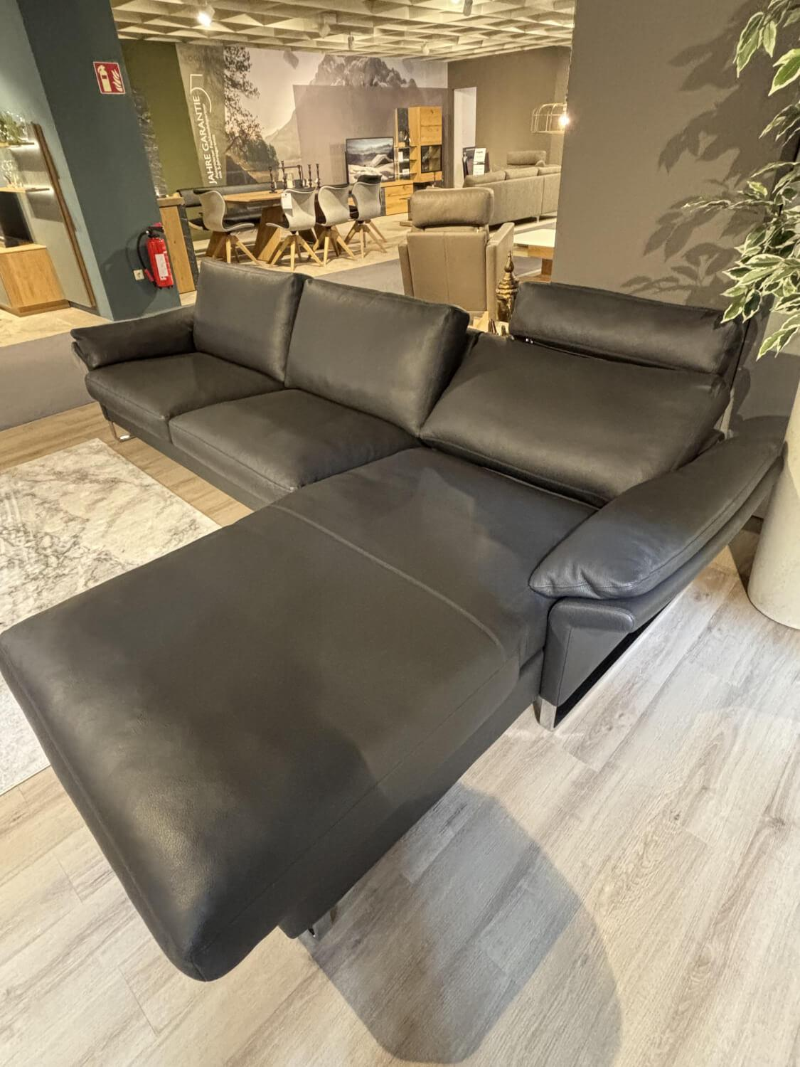Erpo - Ecksofa Classics 960 Leder 43.059 Anthrazit Kufe Hochglanz mit Relaxfunktion - 2