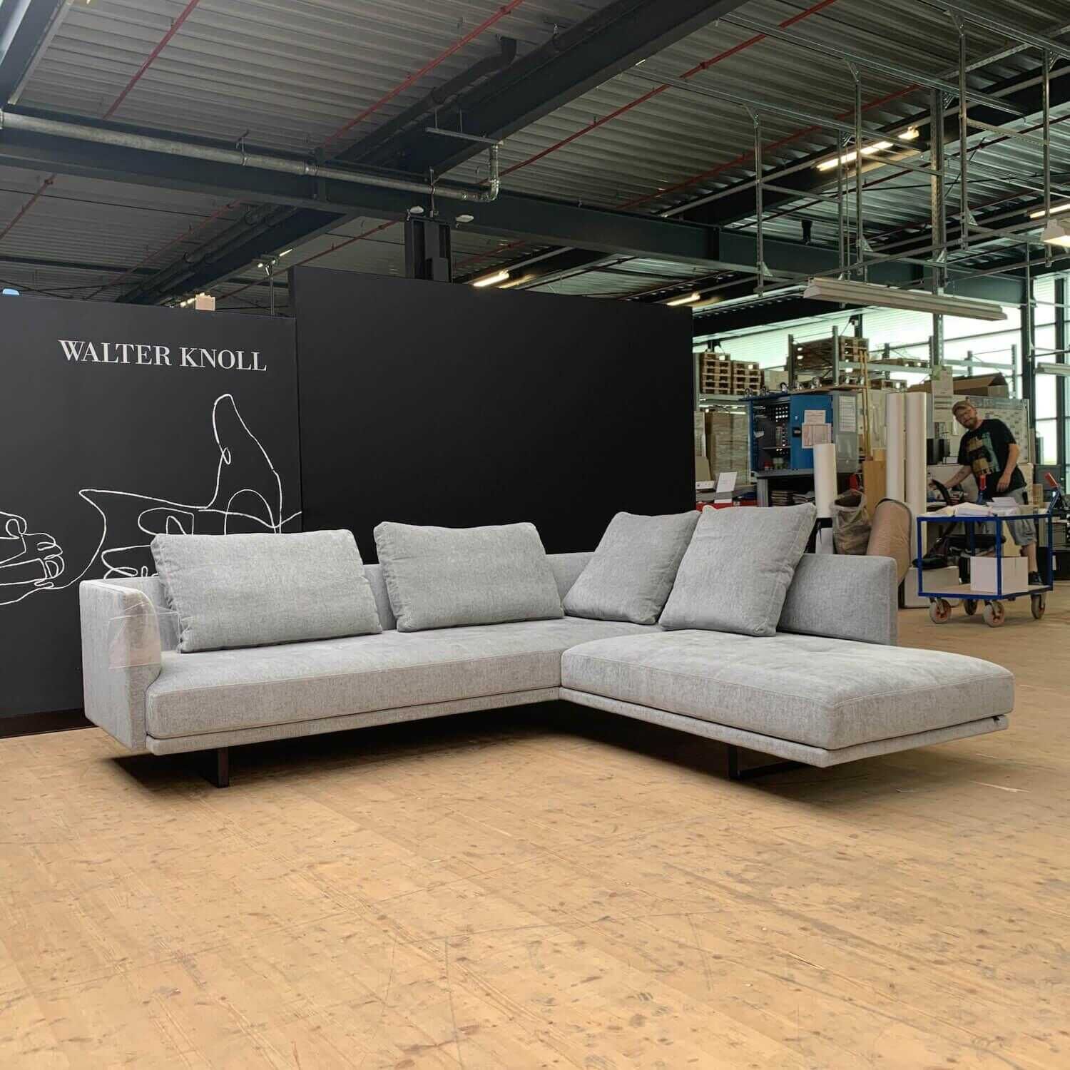 Walter Knoll - Ecksofa Prime Time Stoff Doux 7842 Mineral Kufen Schwarz Pulverbeschichtet - 8