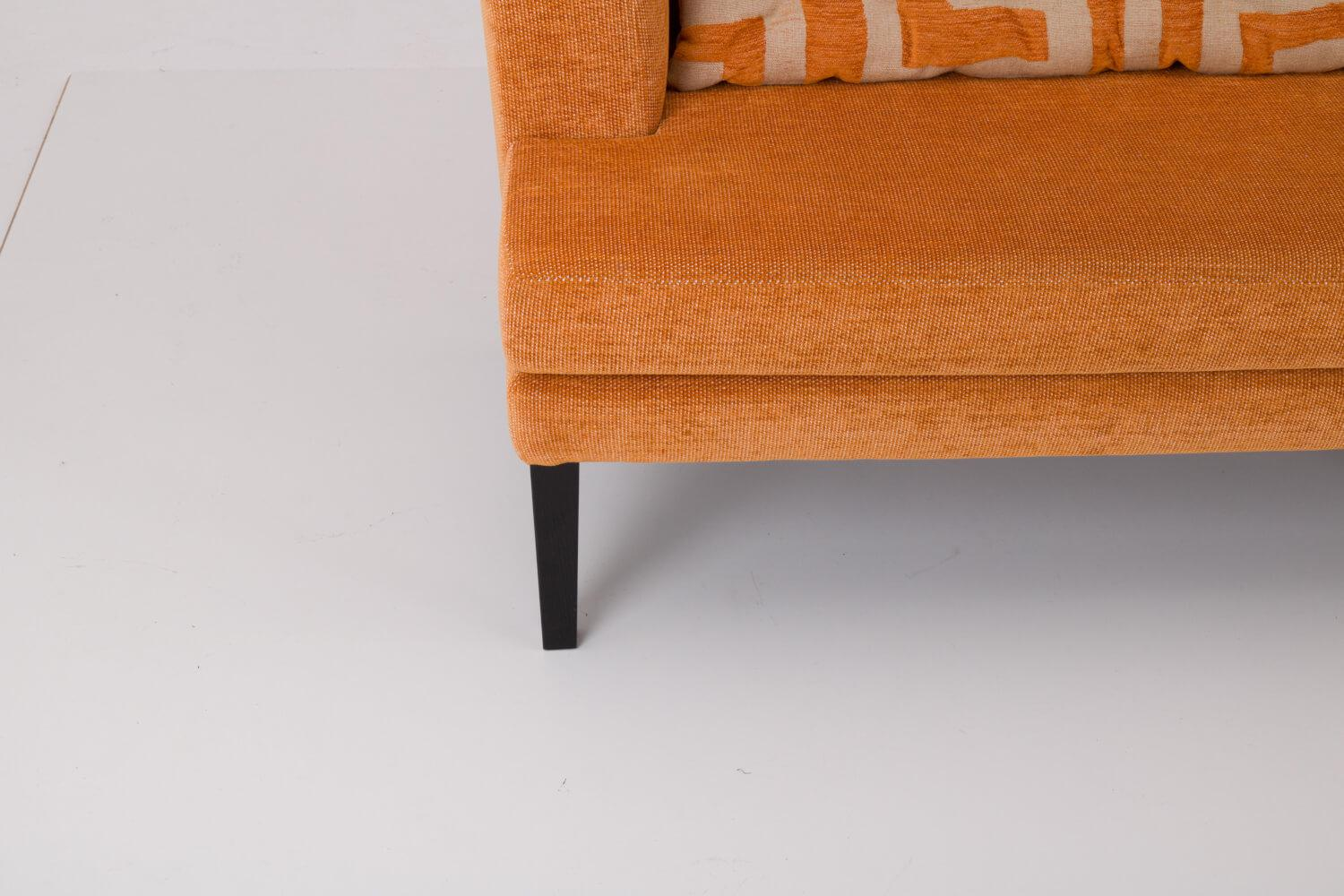 Werther - Sitzgruppe Byblos XL Stoff Jetty 2419 08 Romo Orange Gestell Holz Schwarz Inklusive Rückenkissen - 6