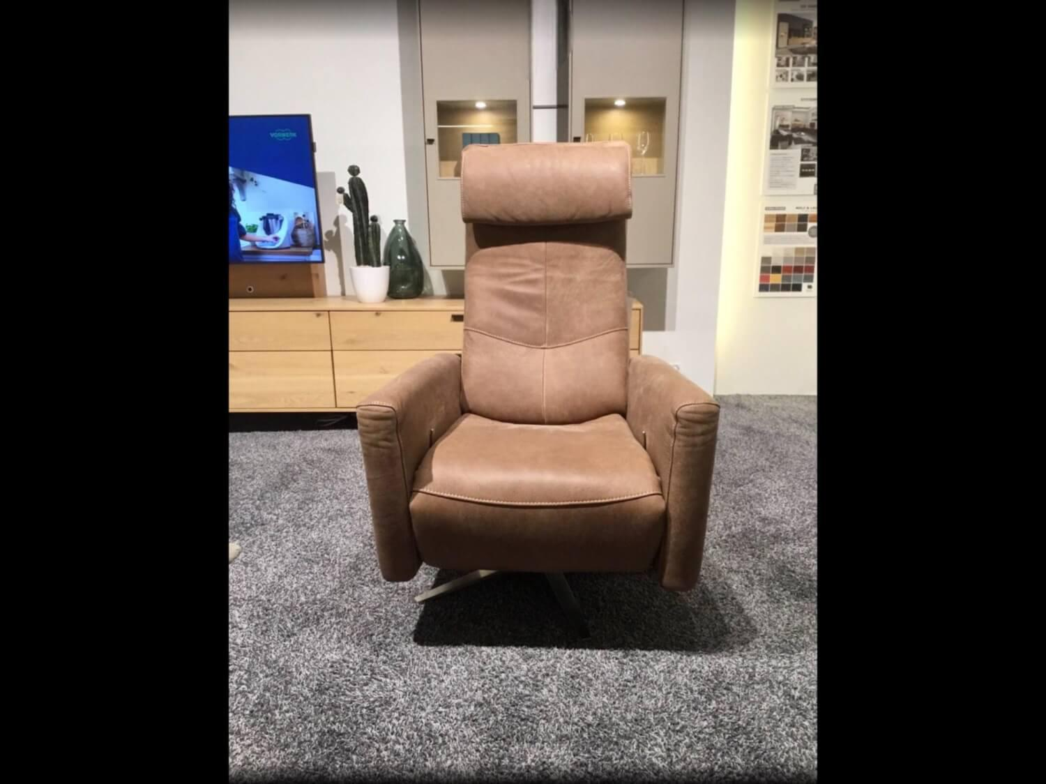 Musterring - Relaxsessel MR 261 Leder Aurelia Chai Braun Sternfuß Edelstahl - 2