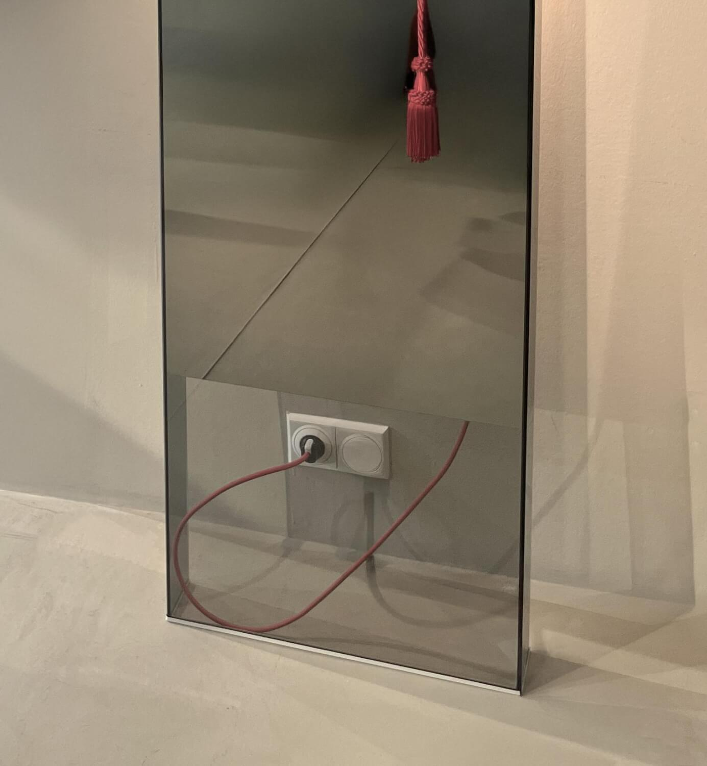Glas Italia - Diva Spiegel Rauchglas Geklebt Korpus Metall Grau Schwarz Mit Beleuchtung - 4