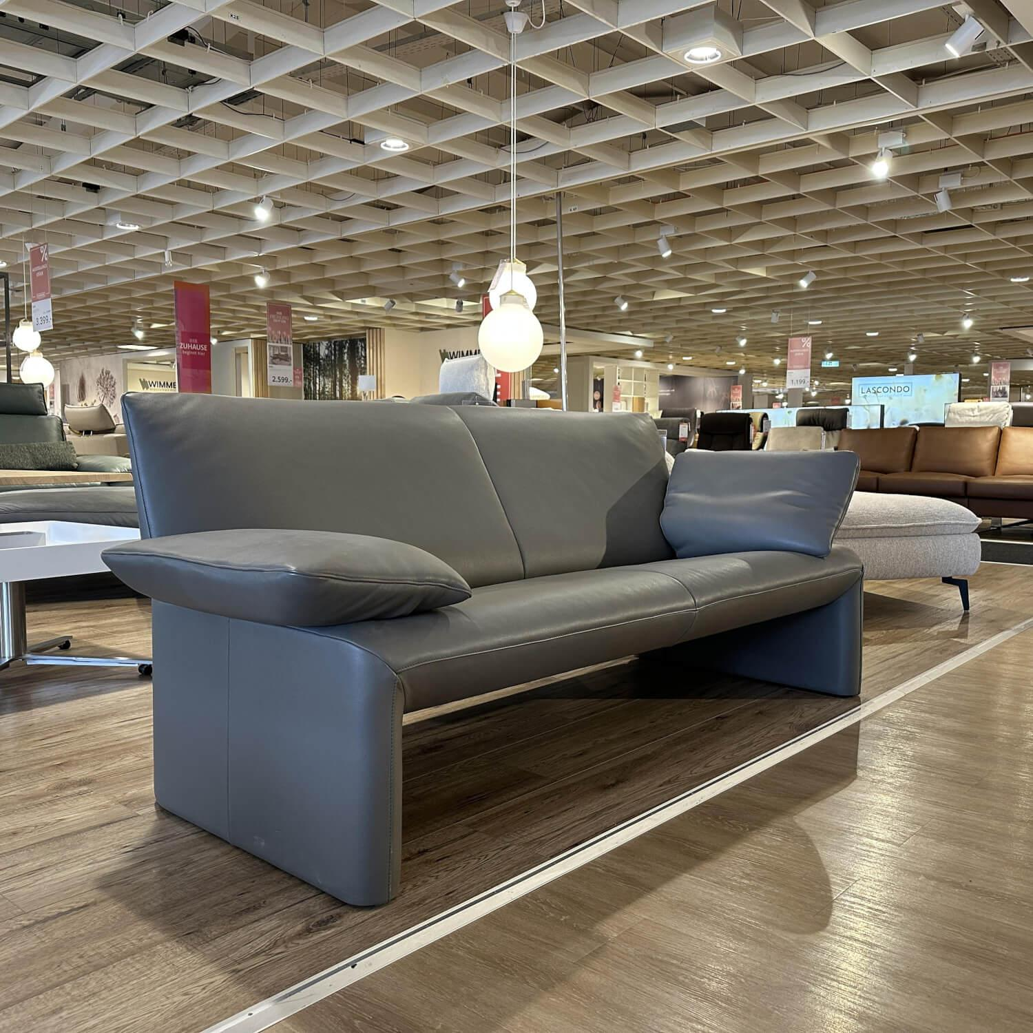 Jori - Sofa 3-Sitzer Linea JR-8700 Leder Lipano Dolphin Grau Braun - 7