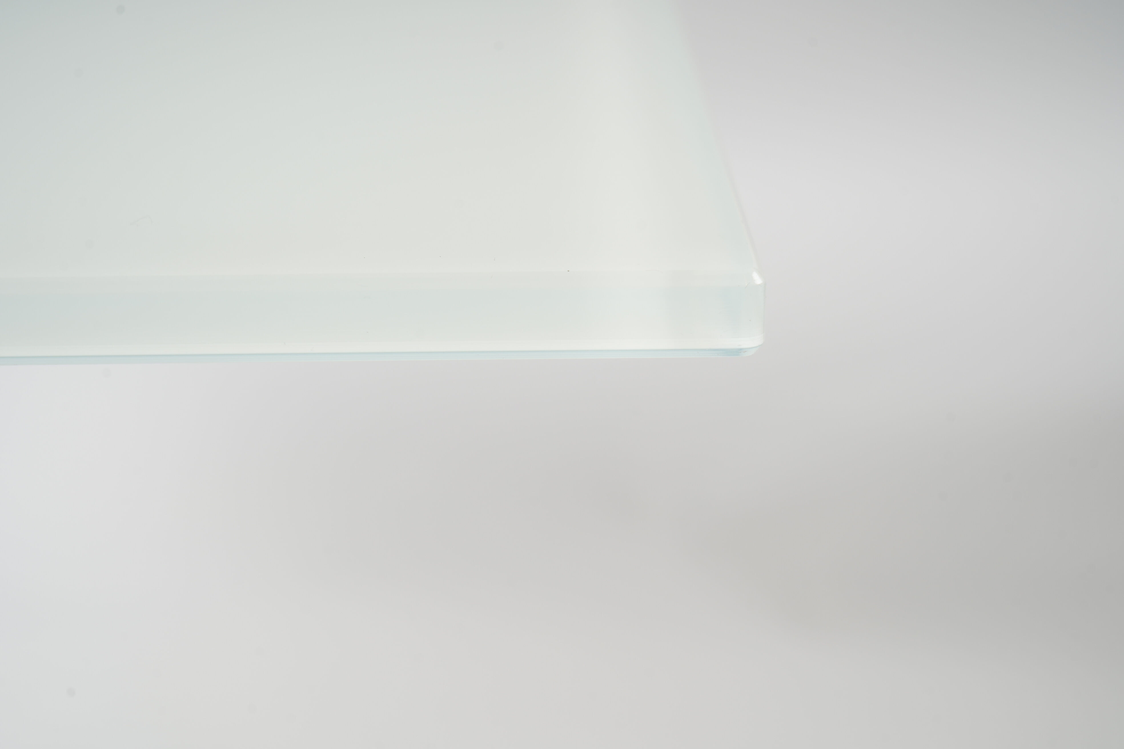 Draenert - Esstisch 1010 Lift IV Satiniertes Weissglas Bodenplatte Matt-Chrom - 2