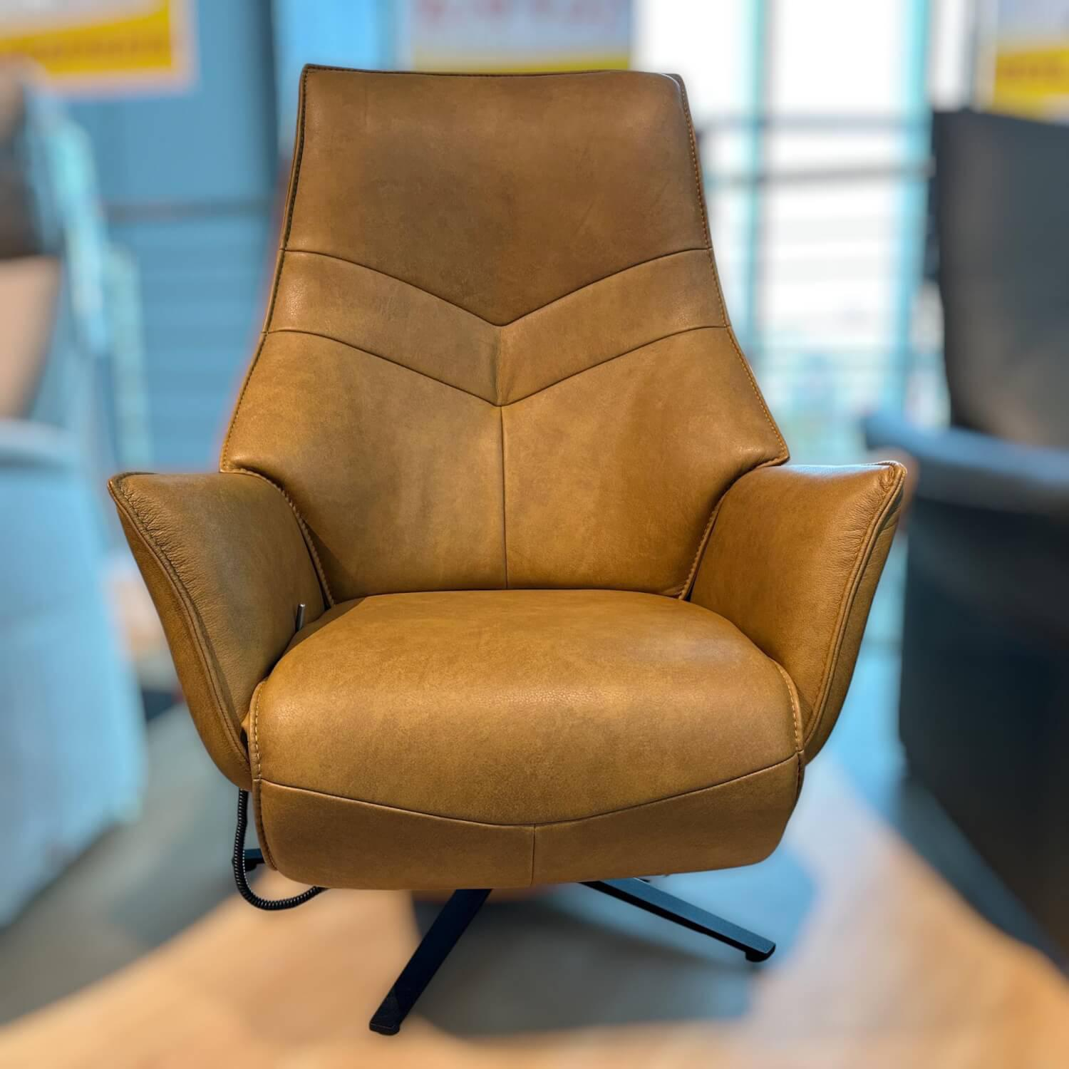 himolla - Fernsehsessel Salzgipfel Leder 27 Eleganza Mais Gelb Sternfuß Metall Anthrazit Mit Elektrischer Verstellung - 3