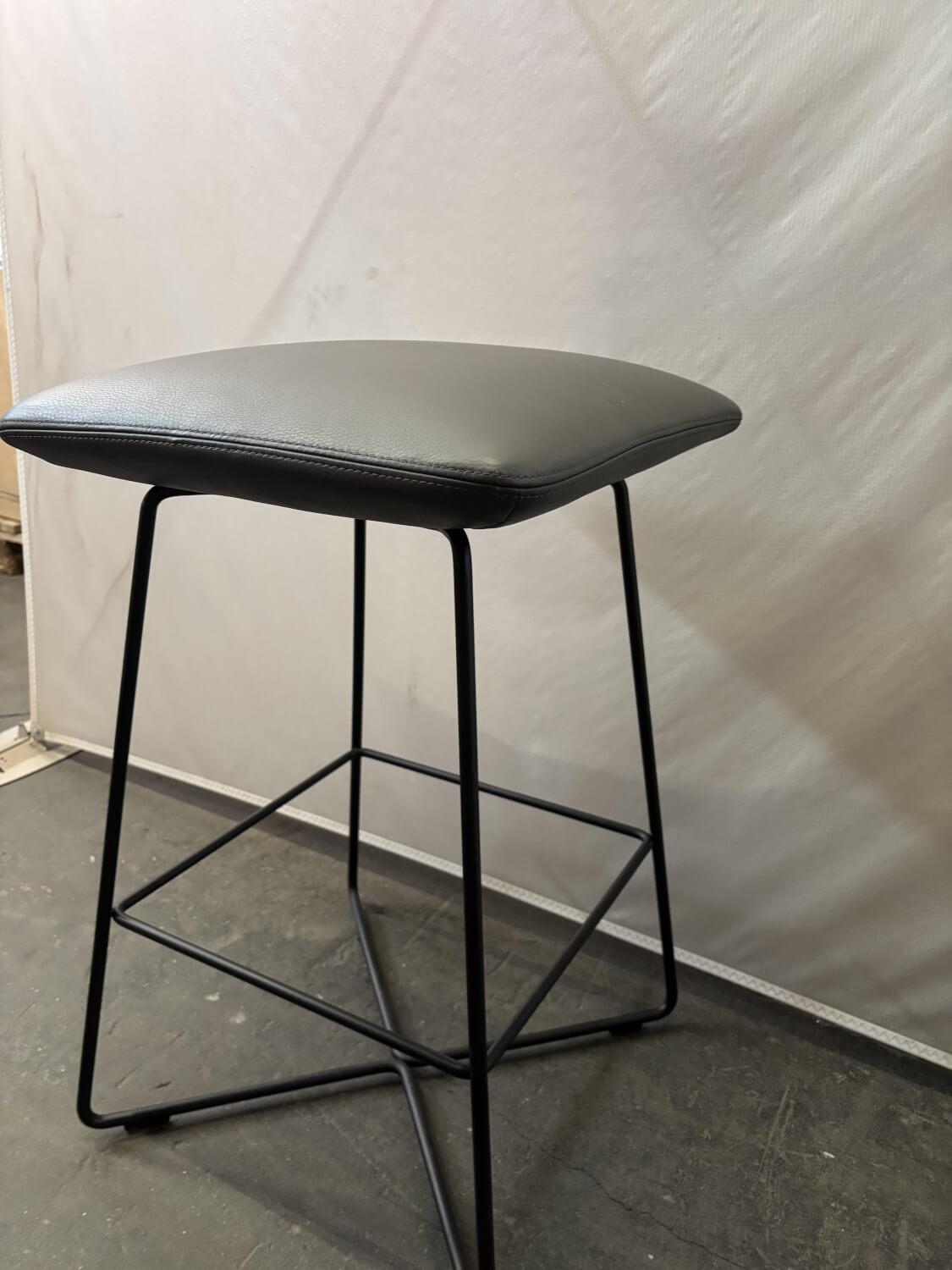 COR - 2er-Set Barstuhl Jalis 174 Leder Dura Tabak Schwarz Gestell Drahtgestell Schwarz - 5