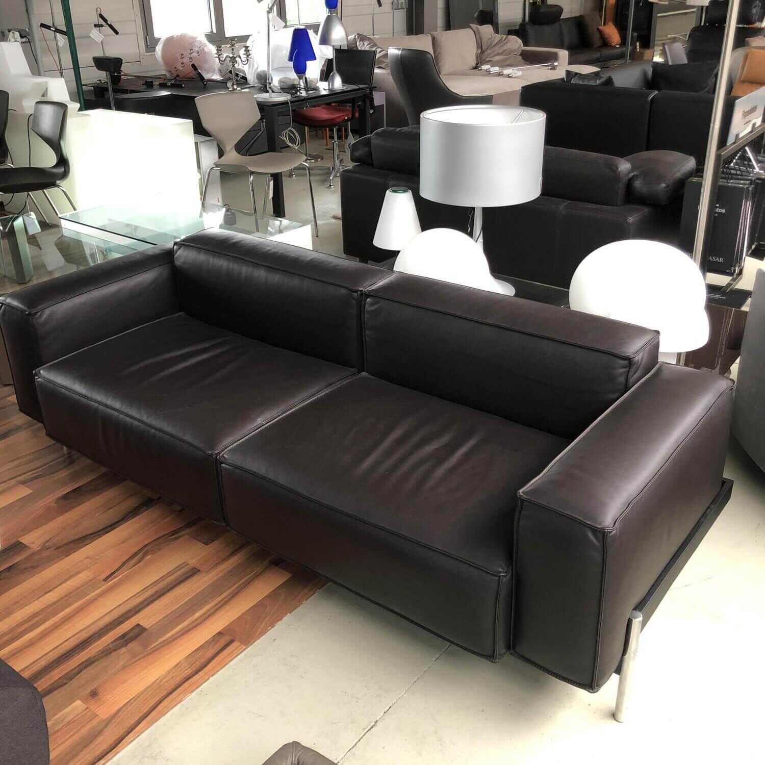 Sofa DS 0022/323 Leder Touch Espresso Gestell Metall