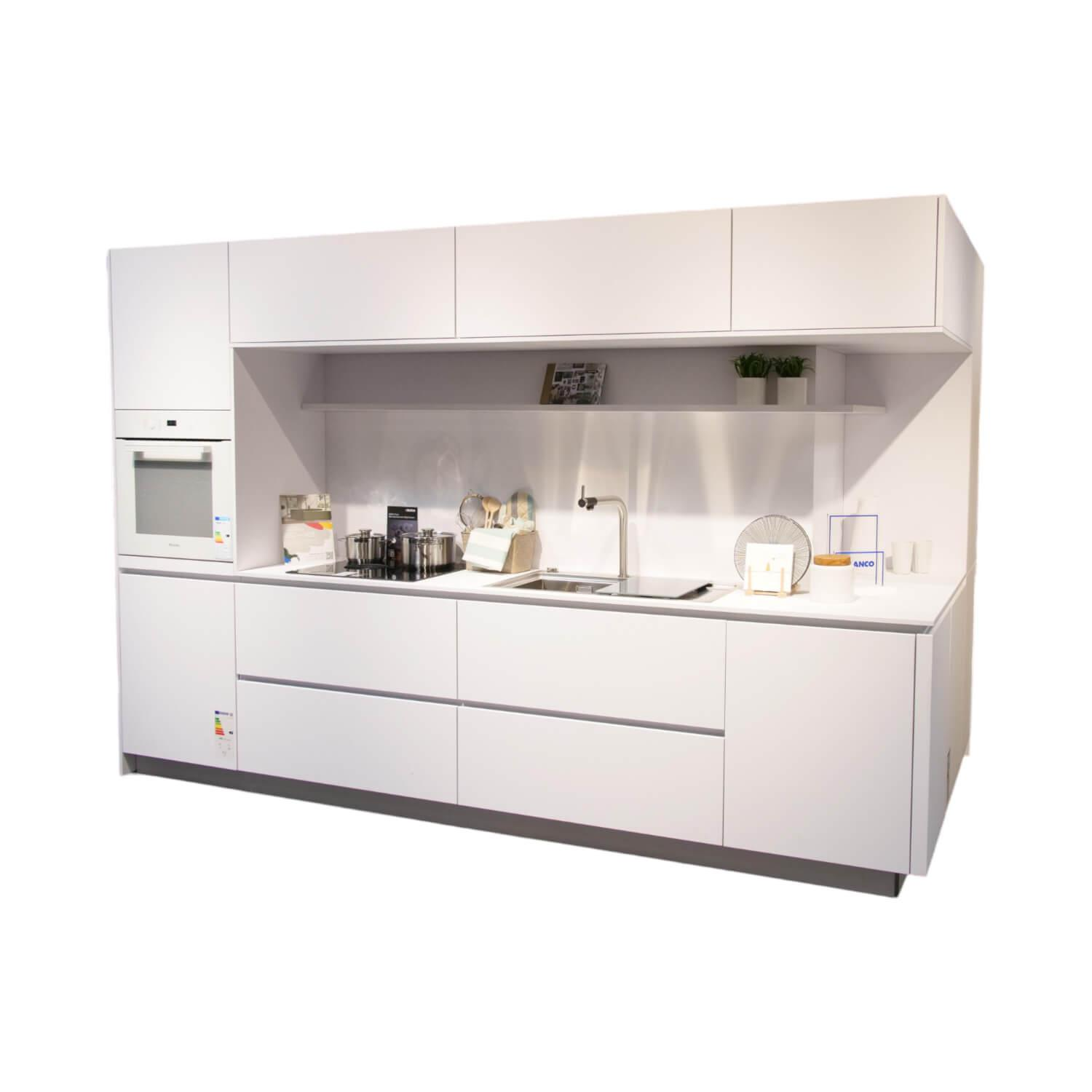 Küche Concept 130 Perfect Soft Platte Perfect Sense Polarweiß Matt mit E-Geräten