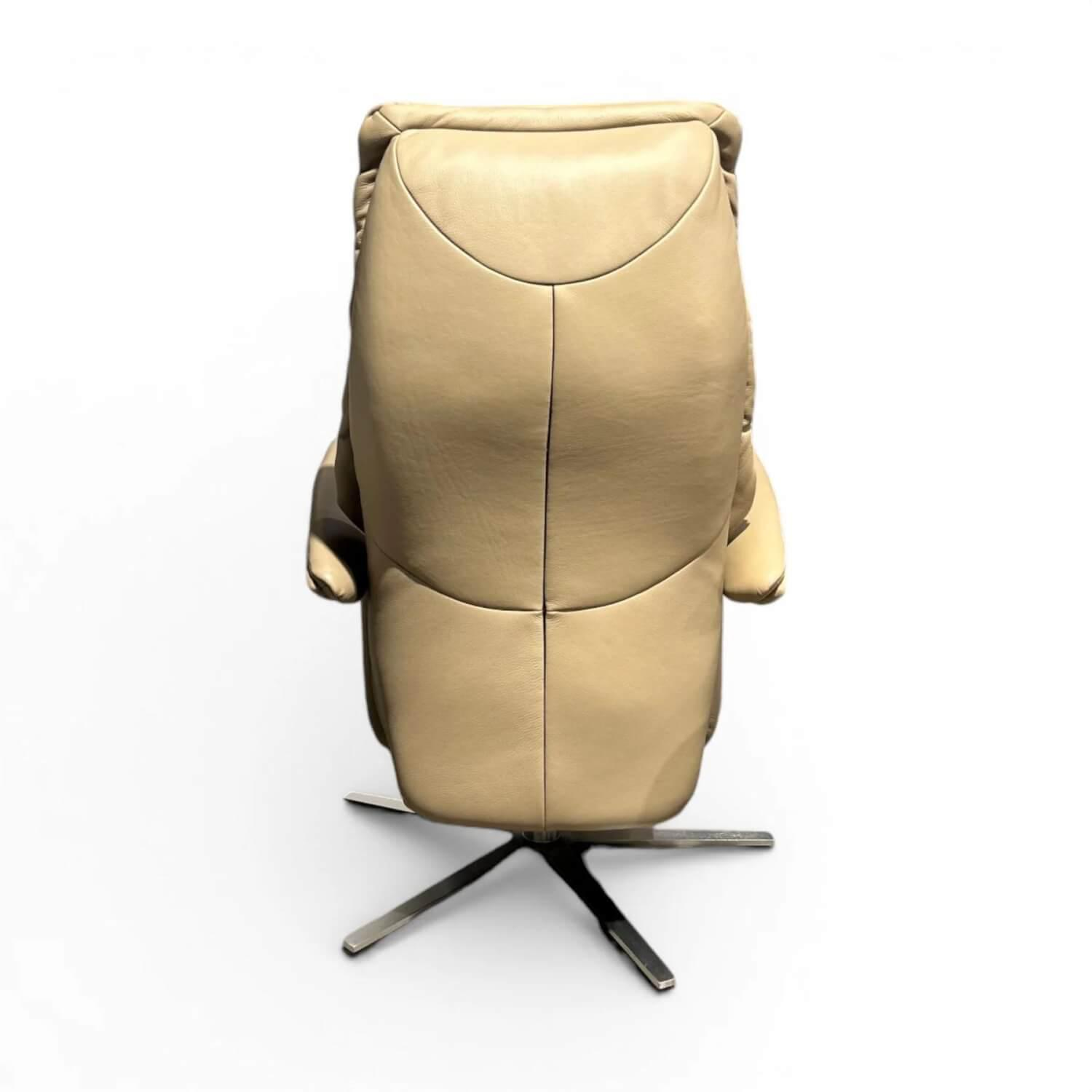 himolla - Sessel 7052 Easy-Swing Leder Longlife Soft Stein Creme Braun Sternfuß Edelstahloptik Manuelle Verstellung - 8