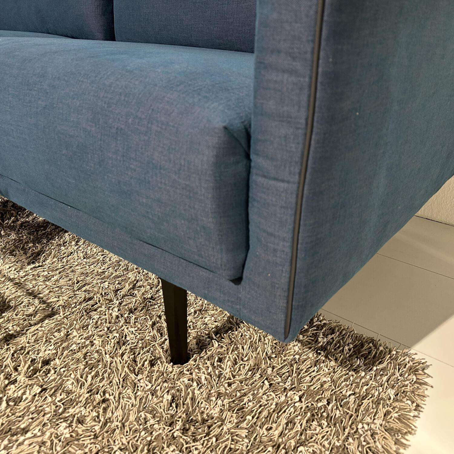 freistil Rolf Benz - Sofa Sob 133/202 fabric 4097 green blue solid steel base black - 2