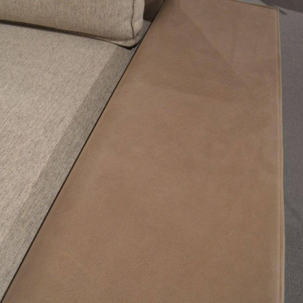 IP Design - Ecksofa Cube Air Stoff Kat. 10 Beige Grau Gestell Leder Braun Füße Metall Matt Schwarz - 5