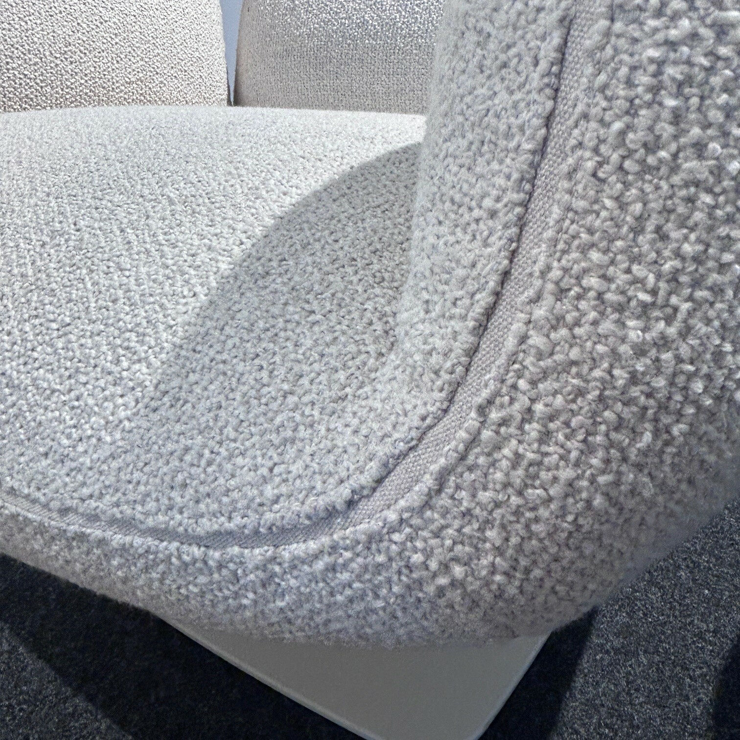 COR - Drehsessel Jalis Lounge Stoff 8207 Muschel Grau Füße Cremeweiß mit Hocker und Kippmechanik - 4